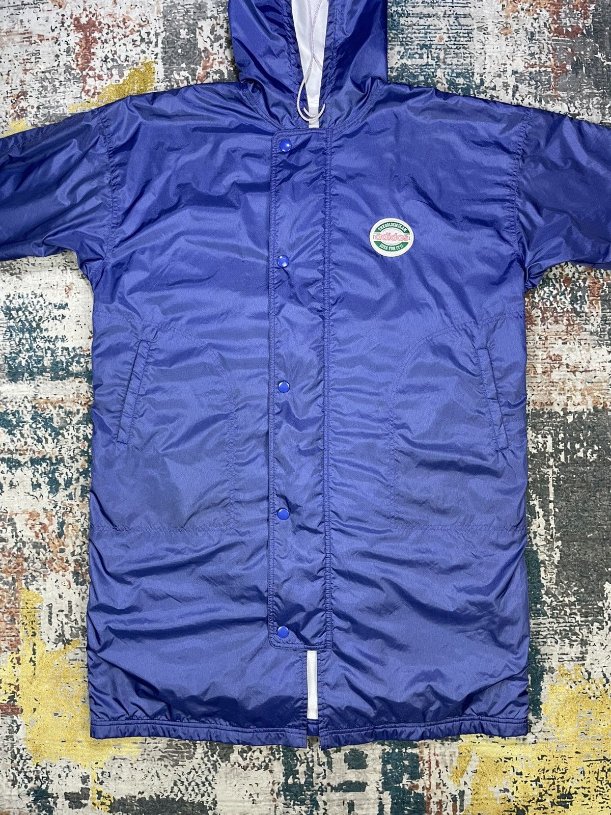 Adidas Vtg Adidas The Golden Slam Long Hooded Coach Jacket Size US L / EU 52-54 / 3 - 7 Thumbnail
