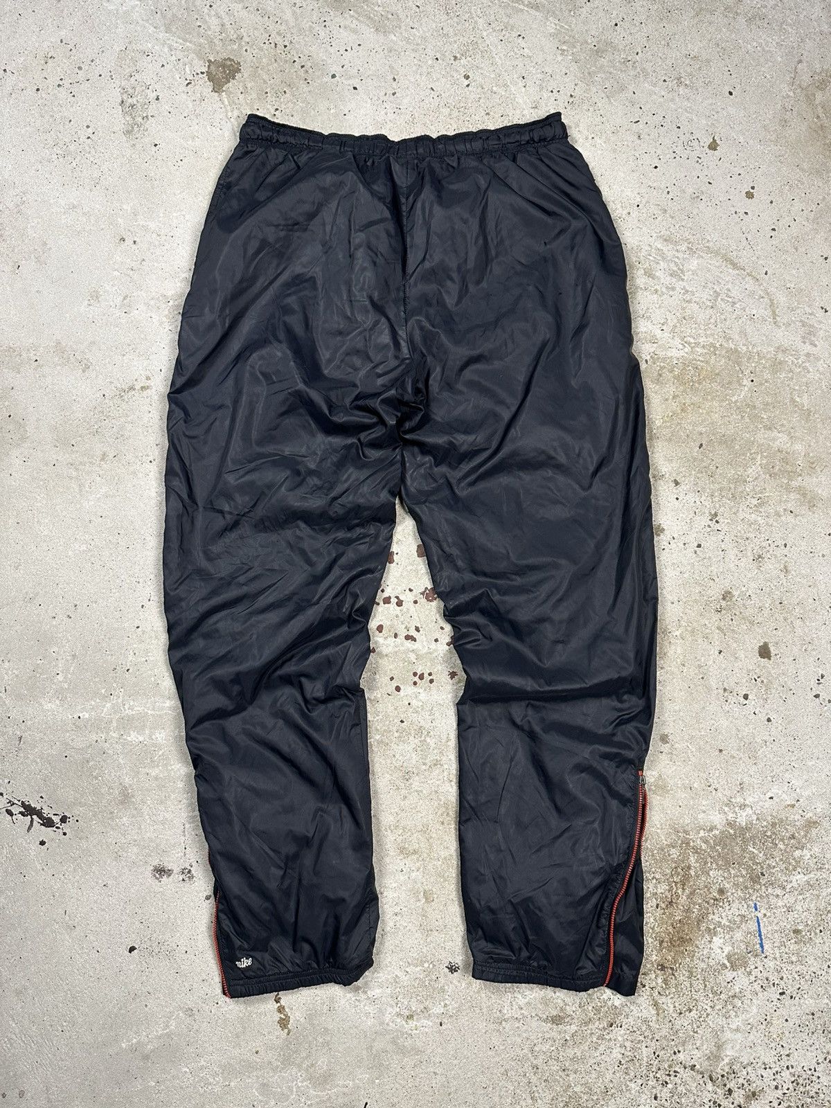 Nike Vintage Y2K Nike Baggy Black Track Pants Swoosh Spellout Size US 32 / EU 48 - 2 Thumbnail