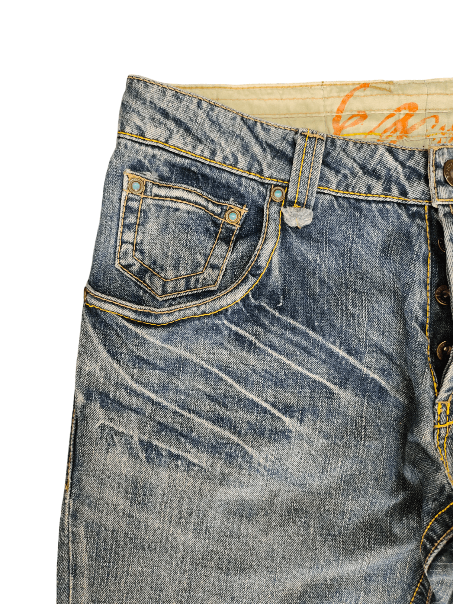 Ermenegildo Zegna EZ By Zegna Distressed Denim Jeans Ermenegildo Zegna Size US 31 - 4 Thumbnail