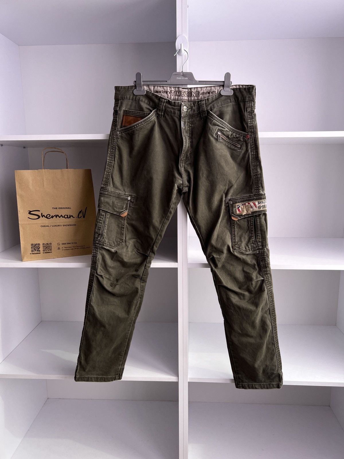 Designer × Vintage Vintage Timezone Archival Y2k Cargo pants Size US 36 / EU 52 - 1 Thumbnail