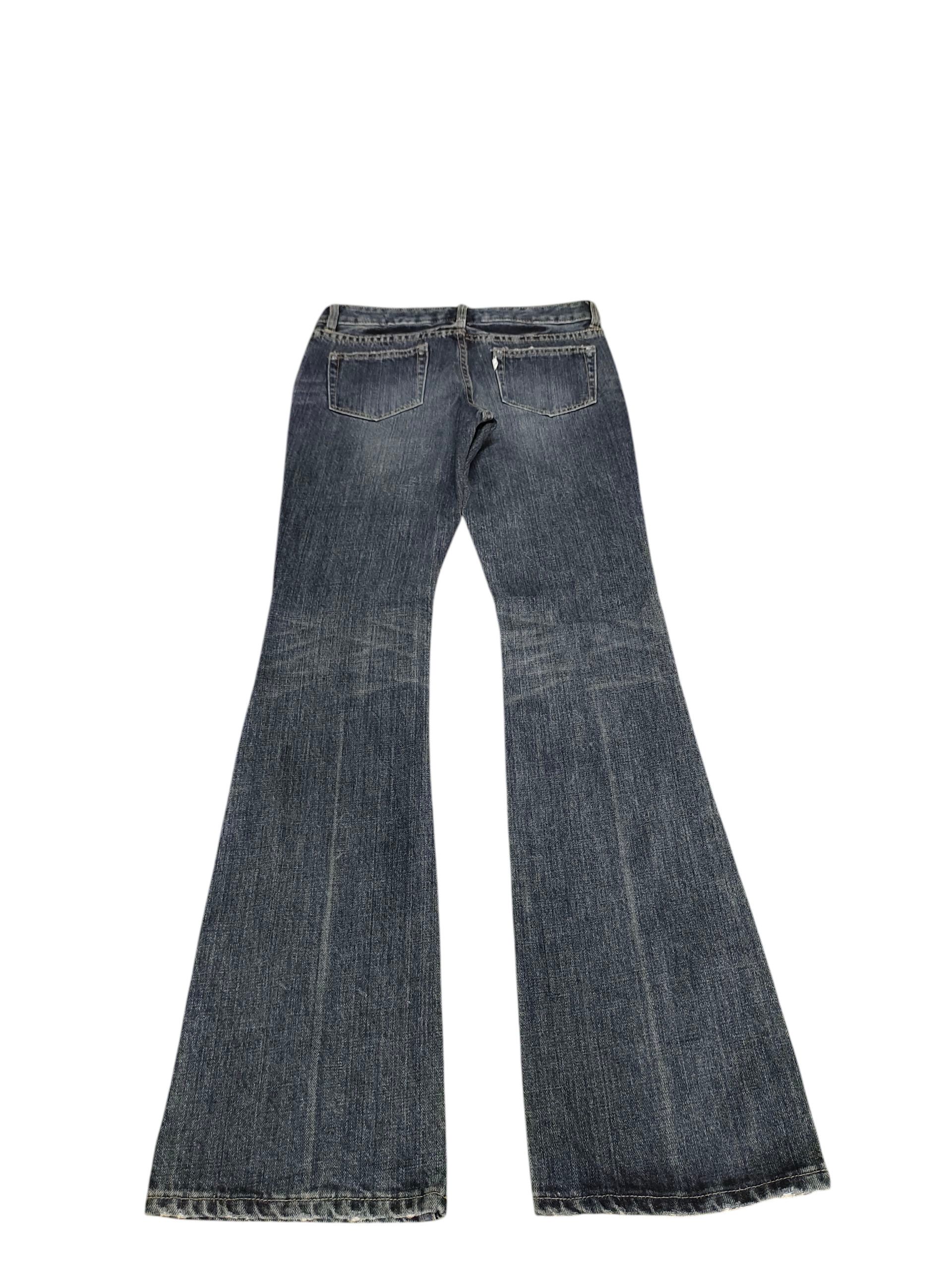 If Six Was Nine Flare Jeans Dejavu Distress Denim Bootcut Low Rise Size US 28 / EU 44 - 11 Thumbnail