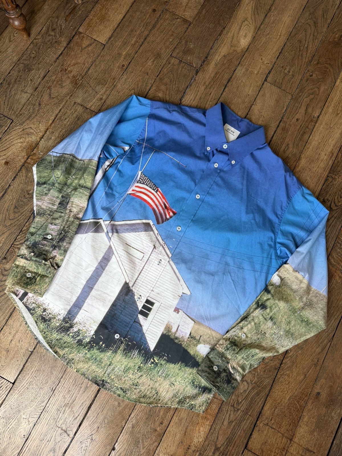 Calvin Klein Raf Simons For Calvin Klein Shirt American Flag School Print Size US M / EU 48-50 / 2 - 2 Thumbnail