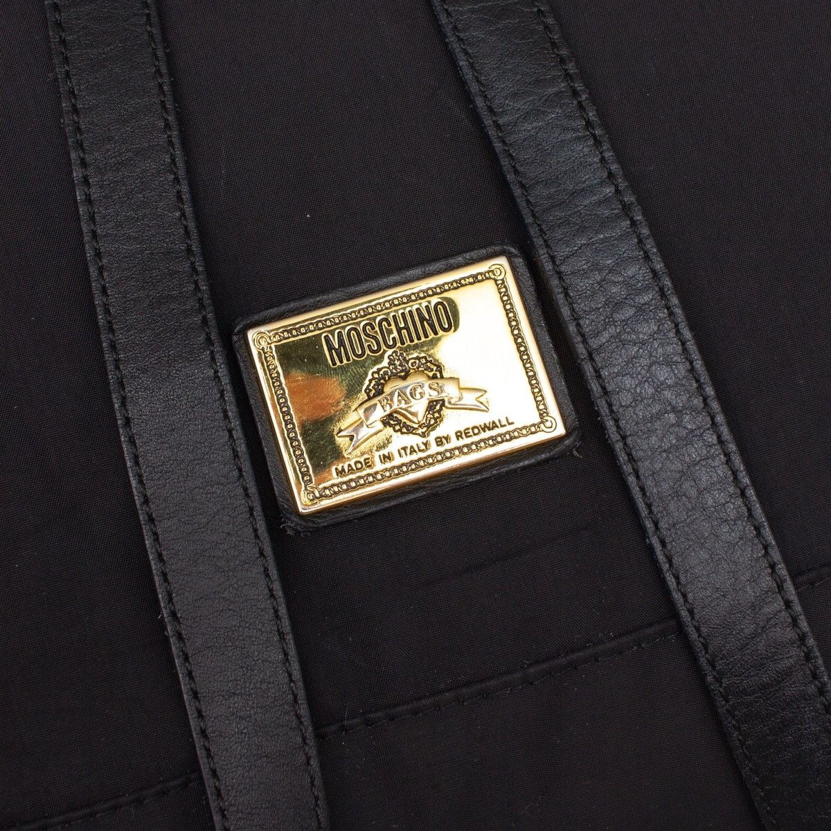 Moschino × Vintage VTG MOSCHINO Redwall Black Nylon/ Leather Trim Backpack Size ONE SIZE - 7 Thumbnail