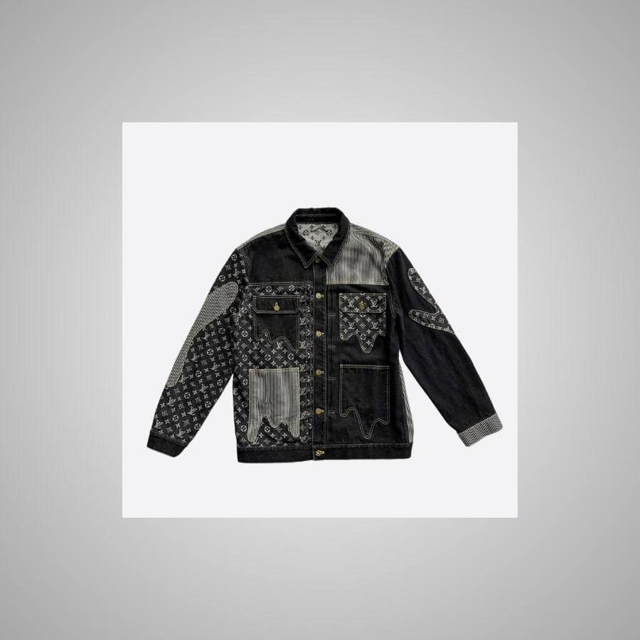 Louis Vuitton LOUIS VUITTON NIGO BLACK & GREY MONOGRAM CRAZY DENIM JACKET Size US XXL / EU 58 / 5 - 1 Thumbnail
