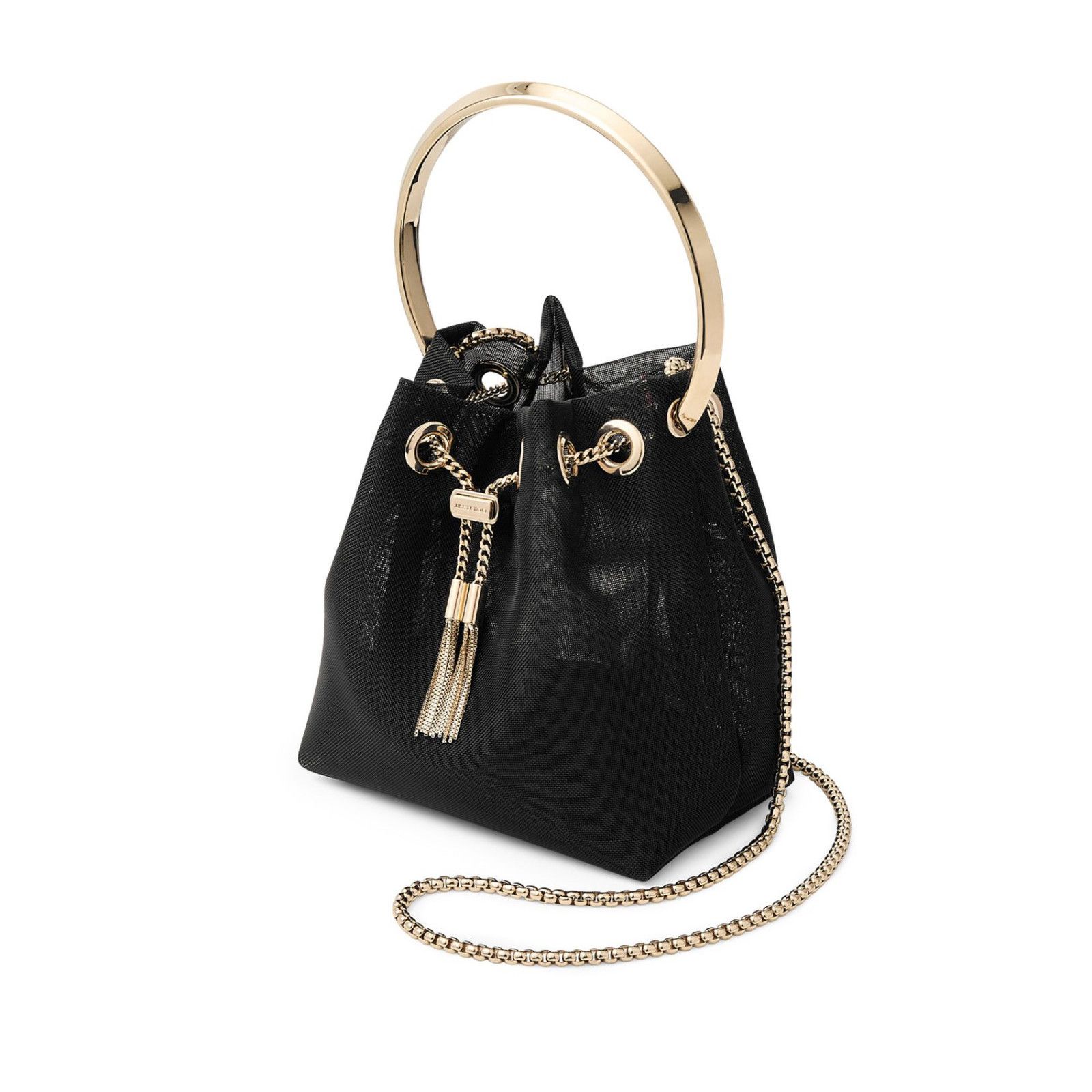 Jimmy Choo JIMMY CHOO Bon Bon Black/Light Gold Raffia Top Handle Bag Ne Size ONE SIZE - 2 Thumbnail