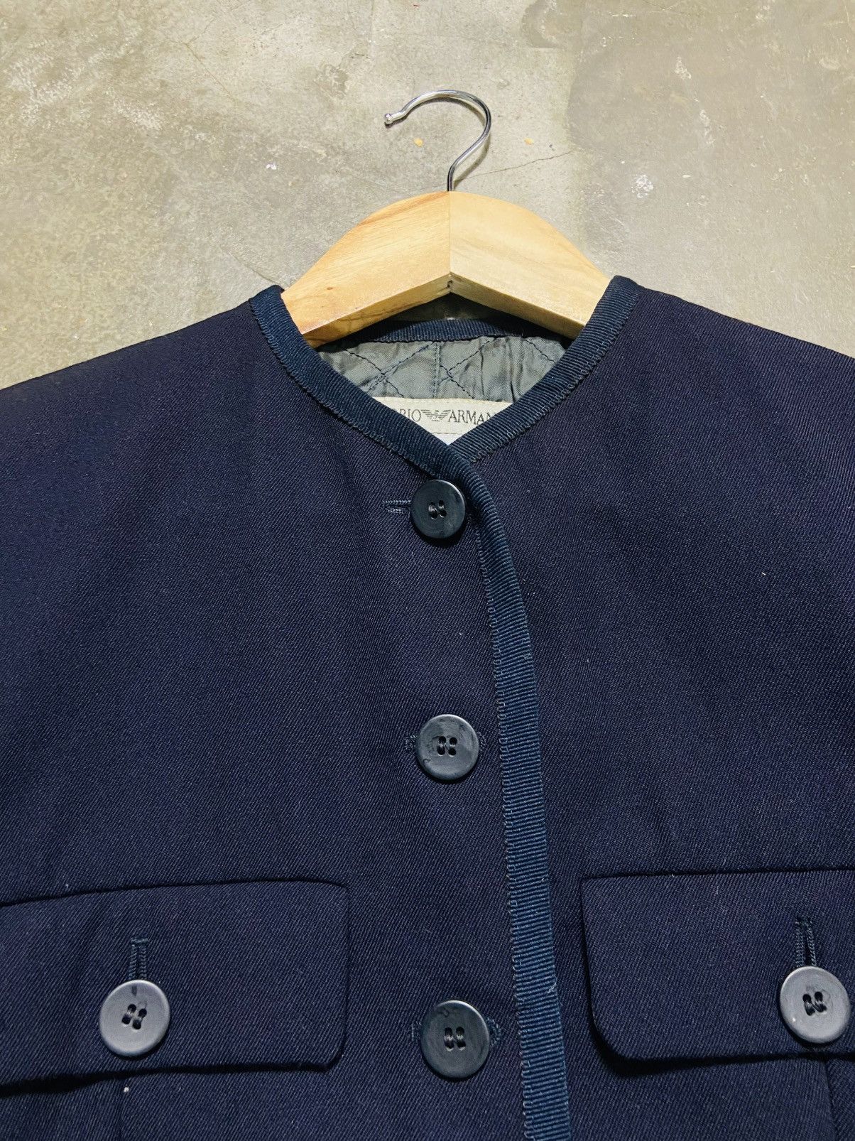 Emporio Armani Vintage 90s Emporio Armani Wool Cropped Jacket Size M / US 6-8 / IT 42-44 - 9 Thumbnail
