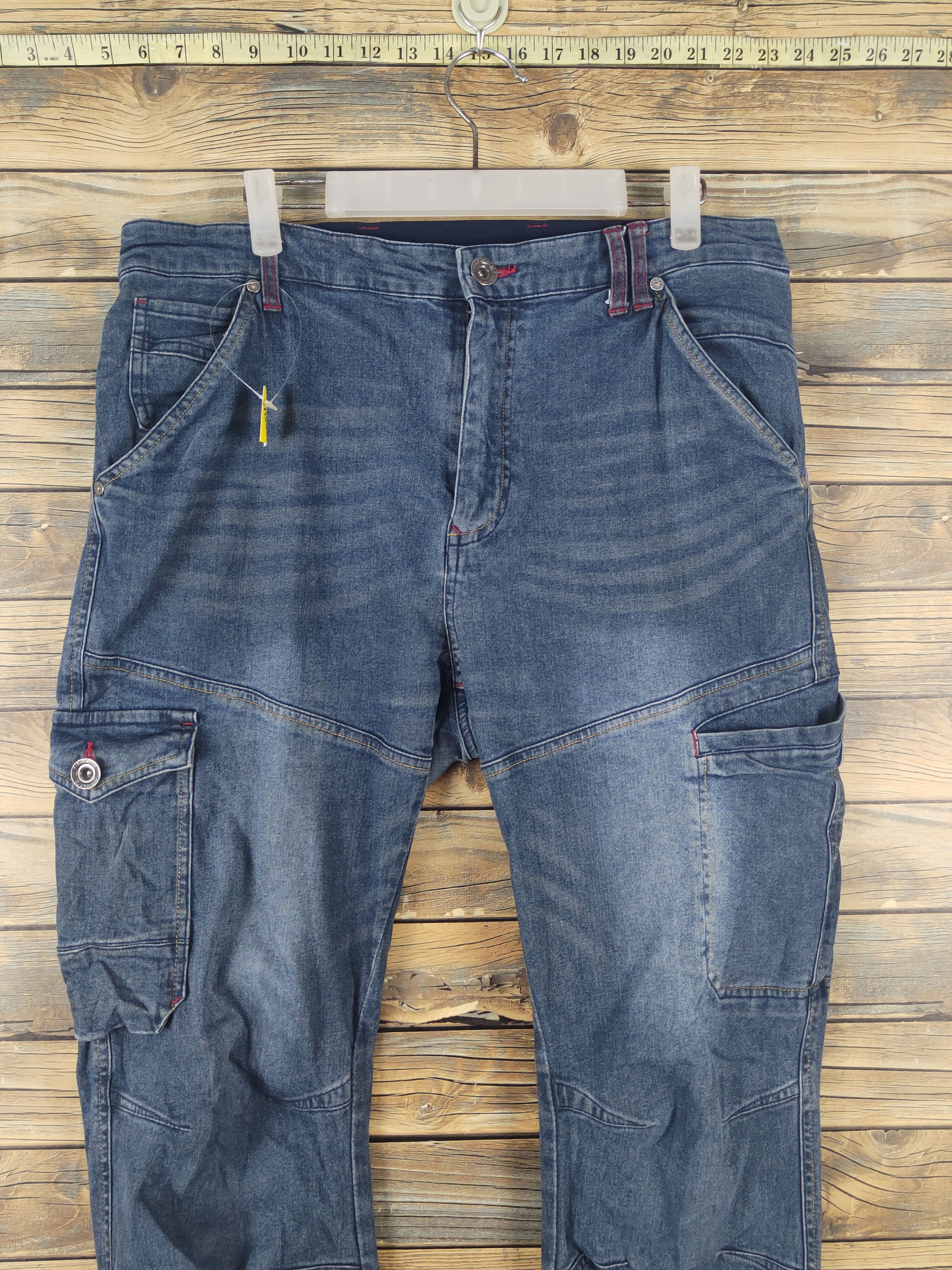 Japanese Brand FieldCore Dark Blue Distressed Ripped Jeans #W2005 Size US 35 - 2 Thumbnail