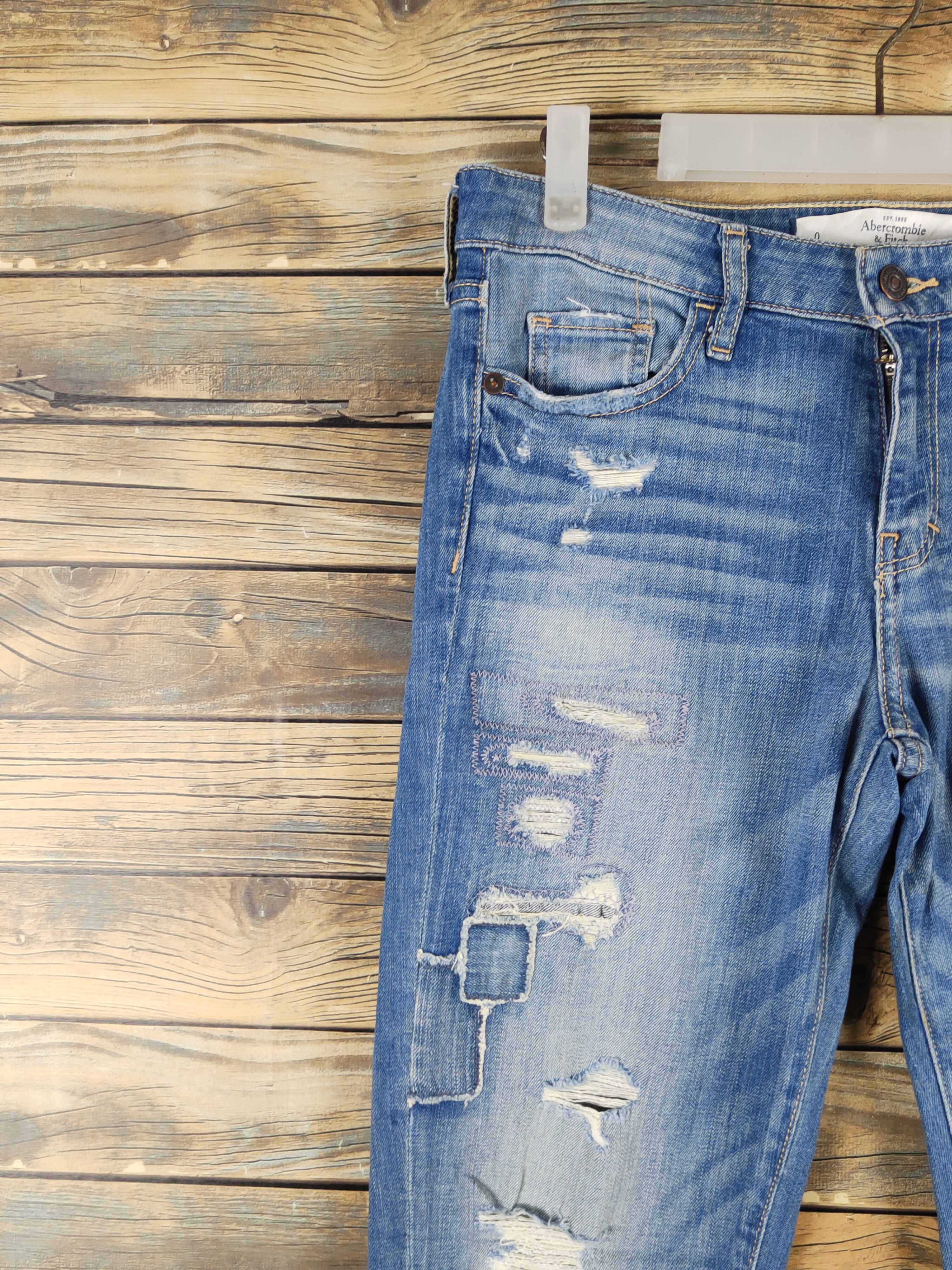 Abercrombie & Fitch Abercrombie & Fitch patchwork Ripped denim Jeans #W1295 Size US 29 - 3 Thumbnail