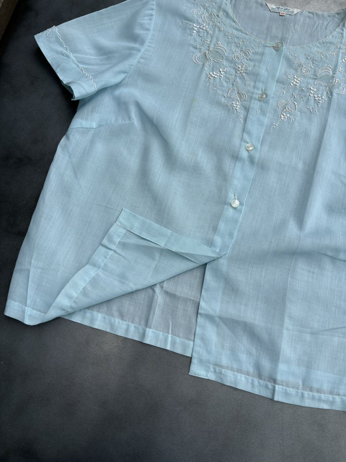 Vintage True Vintage Sheer Lace Night Shirt See Through Embroidered Size M / US 6-8 / IT 42-44 - 3 Thumbnail