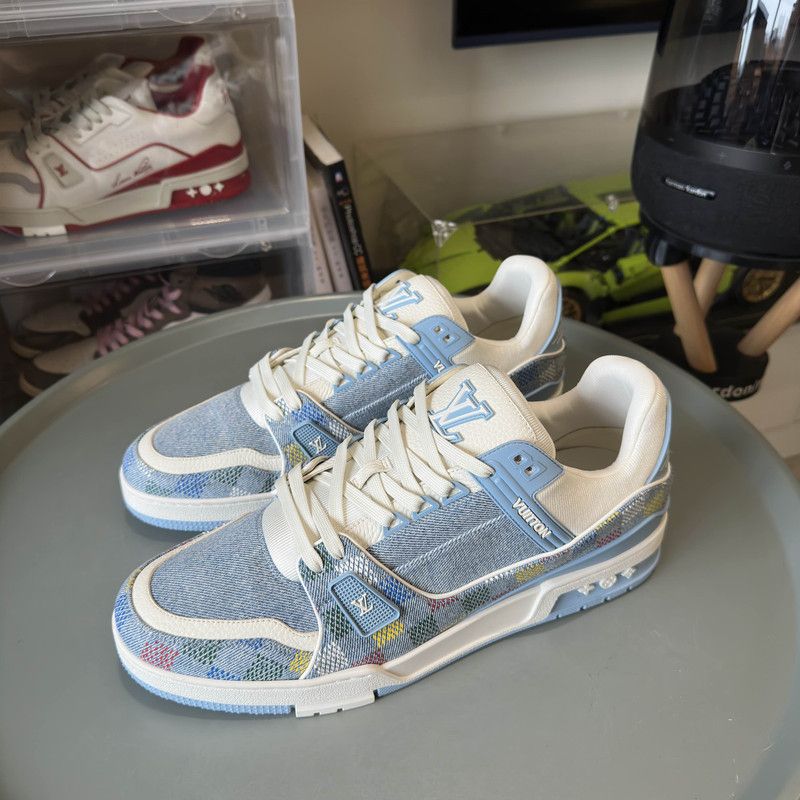 Louis Vuitton Louis Vuitton Trainer Low Top Denim Sneakers 0079 Size US 12 / EU 45 - 1 Thumbnail
