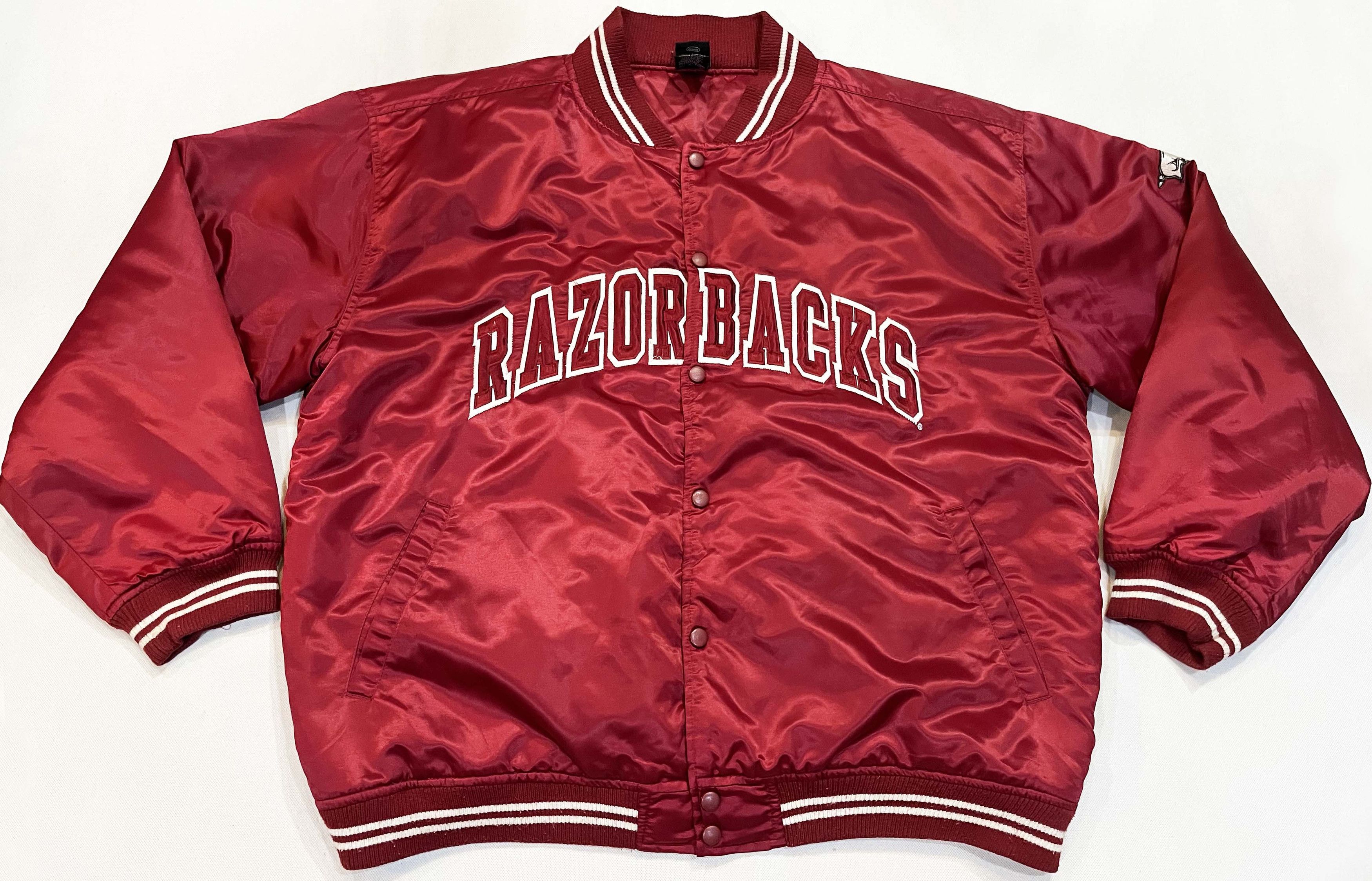 NCAA × Starter Starter NCAA Arkansas Razorbacks Satin Bomber Jacket Size US XL / EU 56 / 4 - 1 Thumbnail