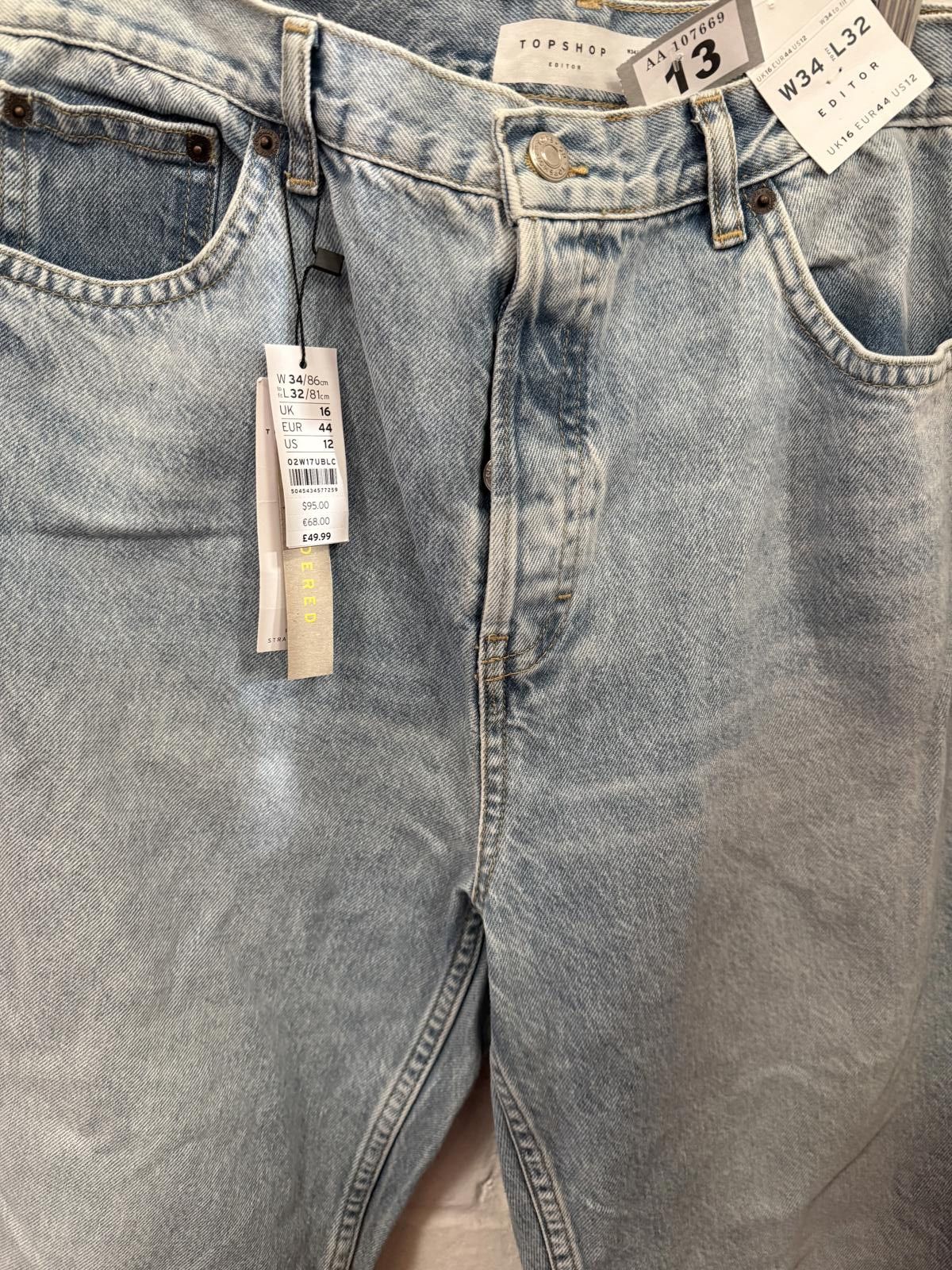 Topshop Topshop Editor Light Blue Denim Jeans W34 L32 Size 34" / US 12 / IT 48 - 4 Thumbnail