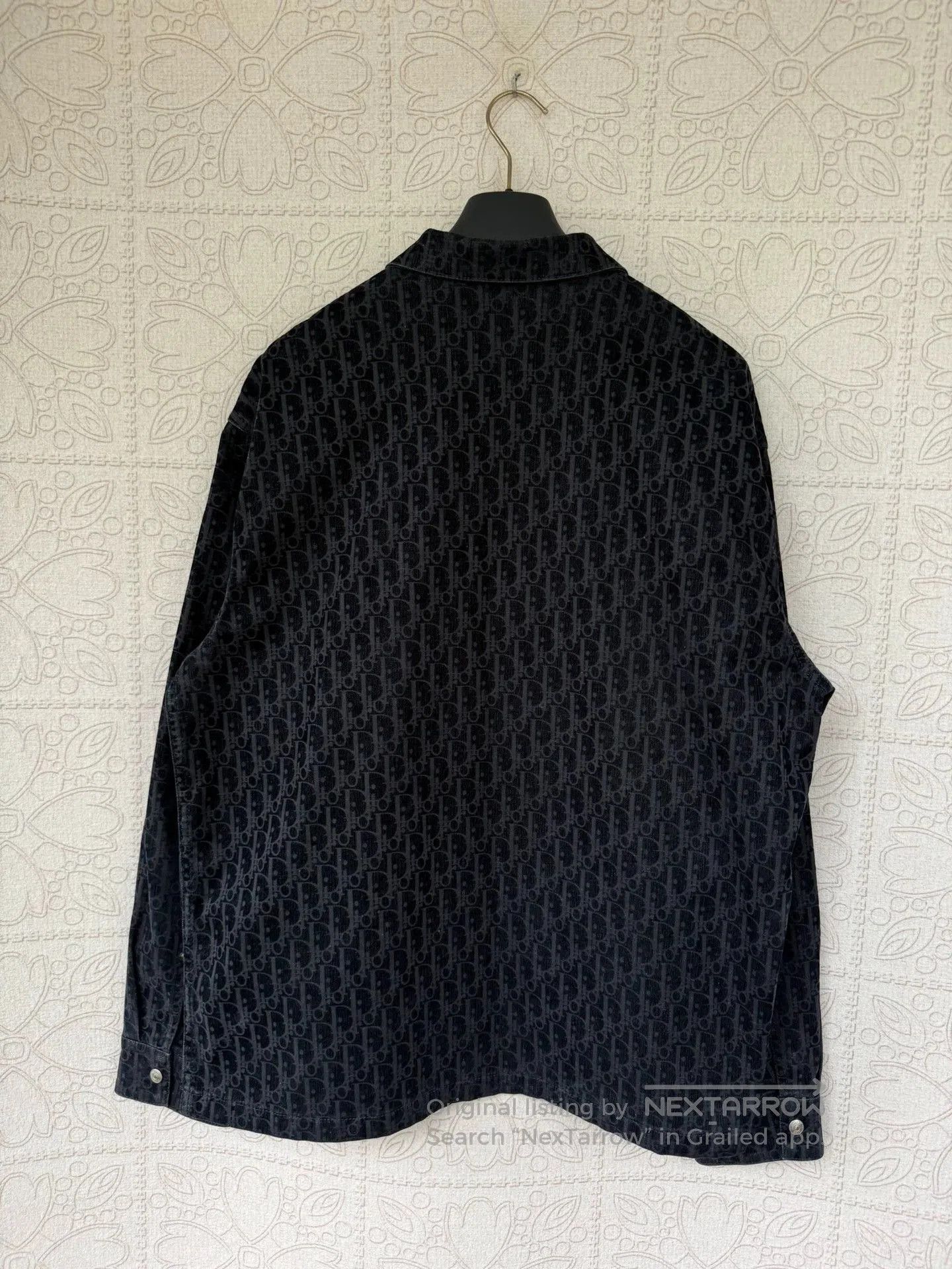 Dior Dior Black Velour Print Denim Shirt. Size US XXL / EU 58 / 5 - 2 Thumbnail