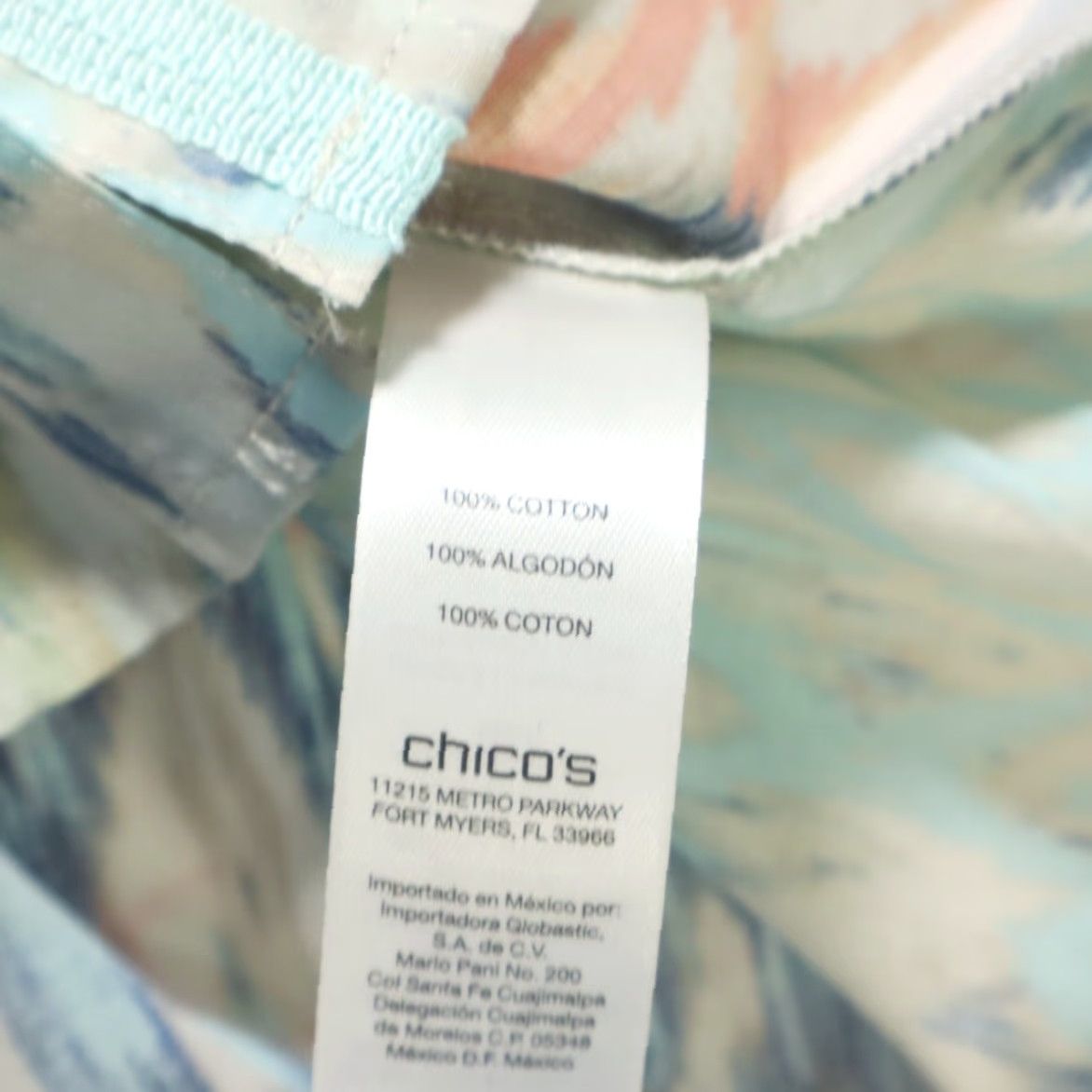 Vintage Chicos Viola Top LS Woven Pattern Sweet Mint Button Up Shirt Women's 1 Size XS / US 0-2 / IT 36-38 - 7 Thumbnail