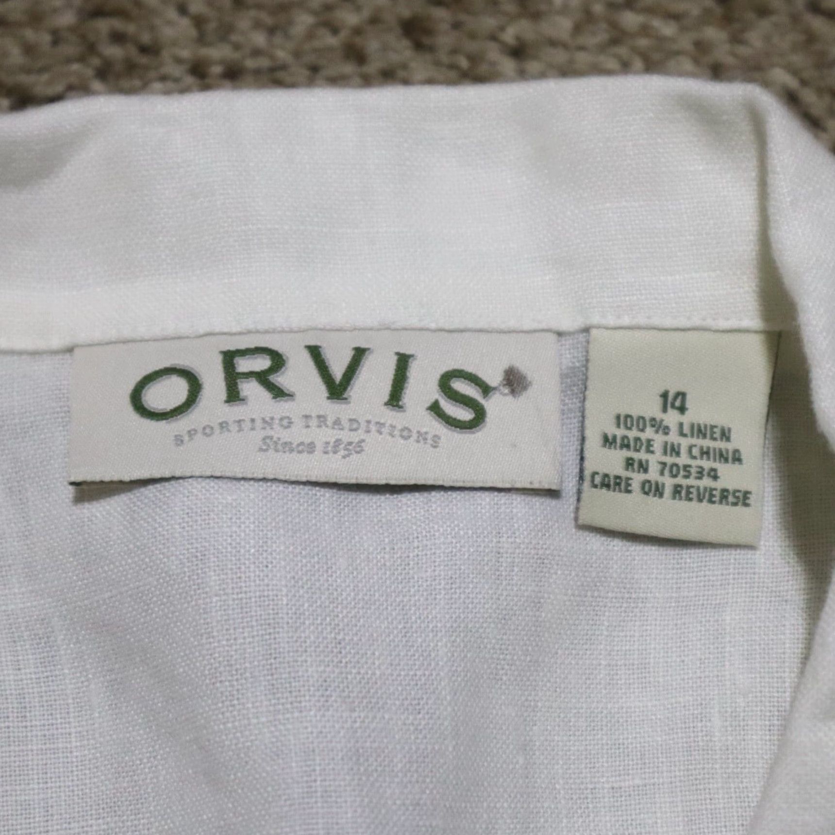 Orvis Orvis Shirt Women Adult 14 White Button-Up Short Sleeve Dress Shirt Buttons Shopwear Size XL / US 12-14 / IT 48-50 - 3 Thumbnail