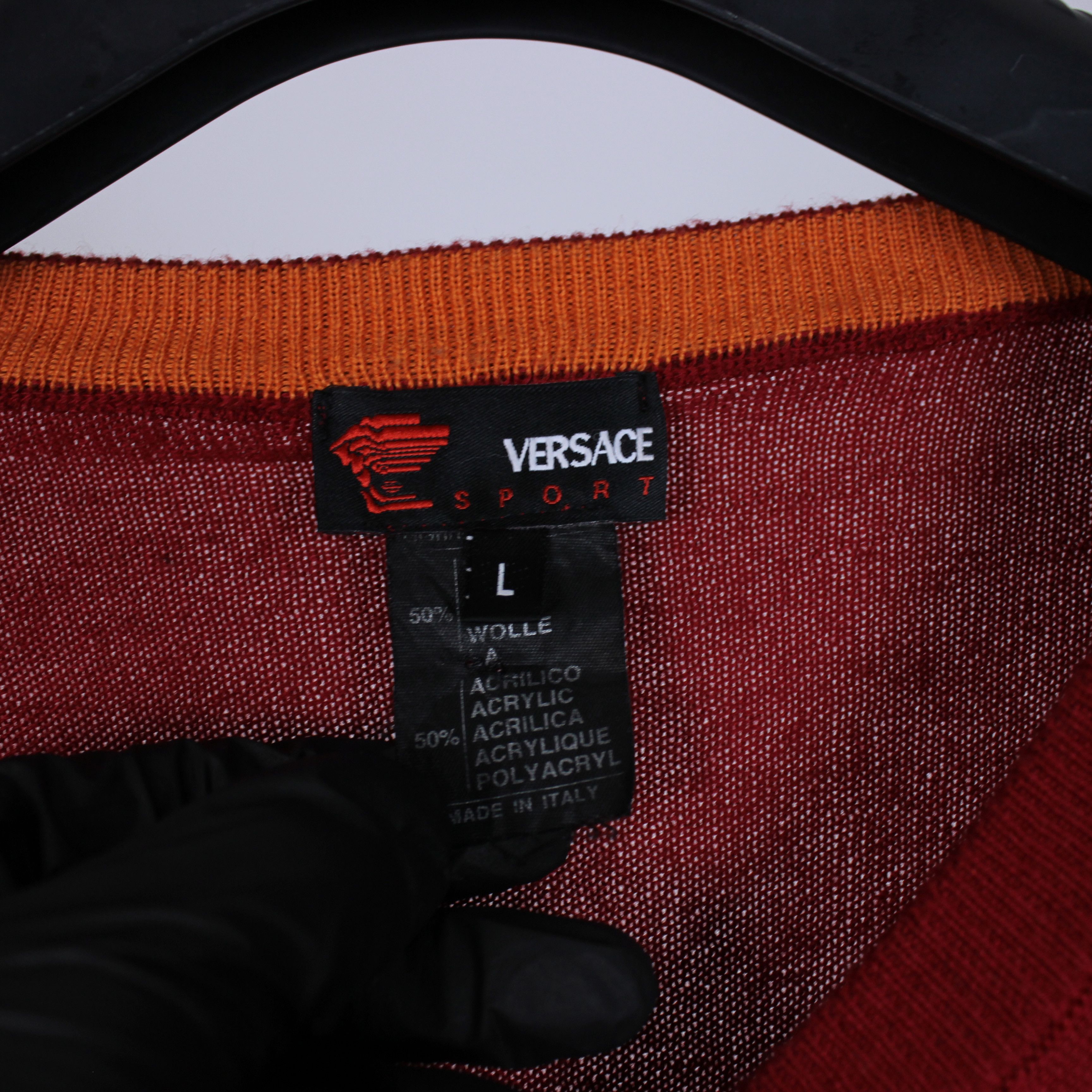 Versace Versace wool sweater men M L red Size US L / EU 52-54 / 3 - 6 Thumbnail