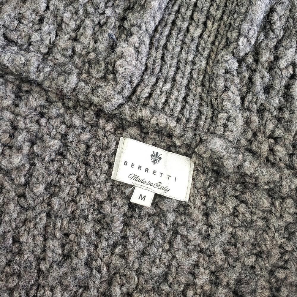Designer Dark Brown Berretti Chunky Cardigan Long Sleeve Size M / US 6-8 / IT 42-44 - 5 Thumbnail