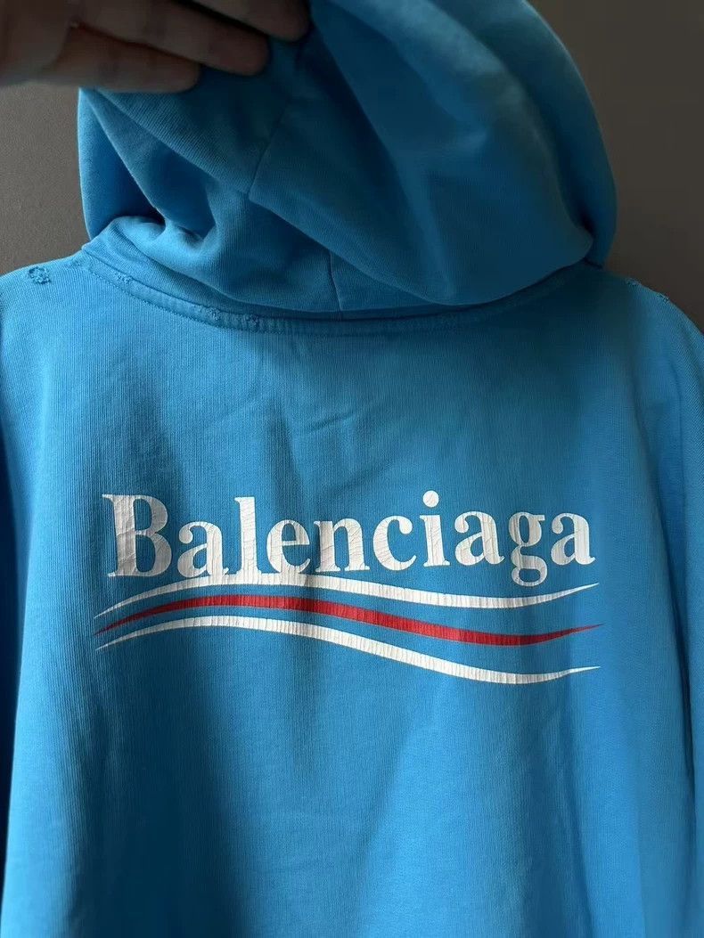 Balenciaga Balenciaga Blue Hoodie with Logo Design-2506 Size US XS / EU 42 / 0 - 3 Thumbnail