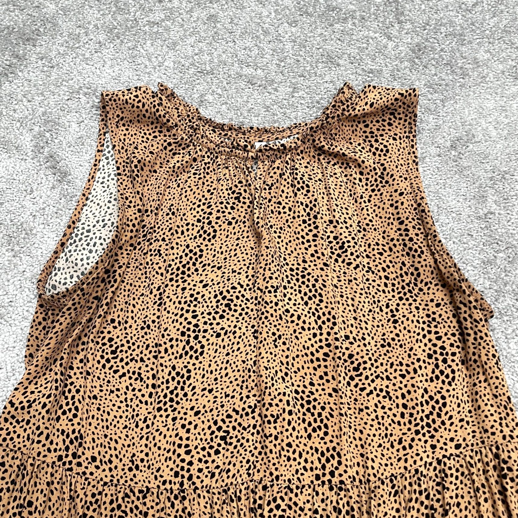 Old Navy VINTAGE Old Navy Leopard Animal Print A-Line Midi Dress Womens Medium Brown Sleeveless Boho Casual Summer Size M / US 6-8 / IT 42-44 - 5 Thumbnail