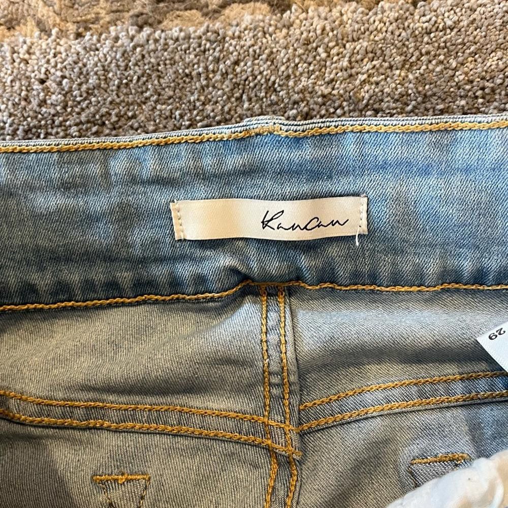 Designer Kancan light wash distressed jeans Size 29" - 4 Thumbnail