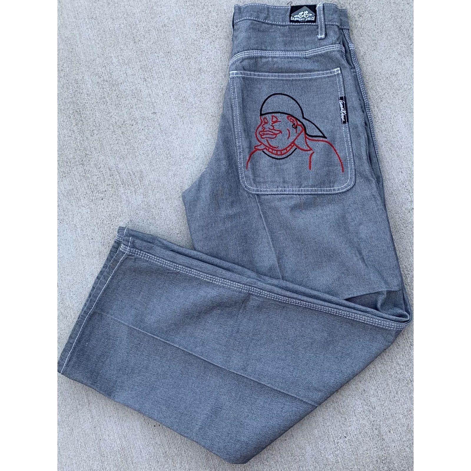 Vintage VINTAGE Garment Stage Jeans Skater Raver 90s JeAnS 30 32 1/2 in Waist Mens Denim Gray 5-Pocket 30 7/8” Inseam US Made Size US 30 / EU 46 - 4 Thumbnail