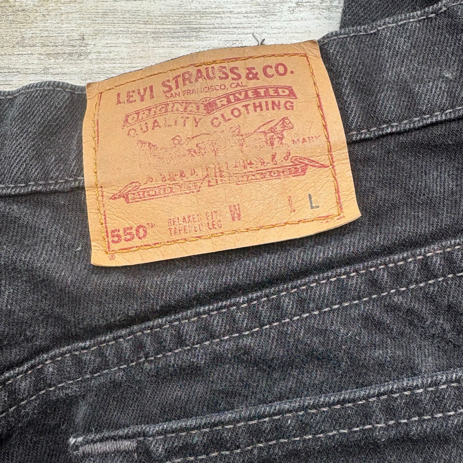 Levi's VTG 90s Levi’s 550 Jeans 16 Reg Black Relaxed Tapered 33x32 Size 38" / US 16 / IT 52 - 10 Thumbnail