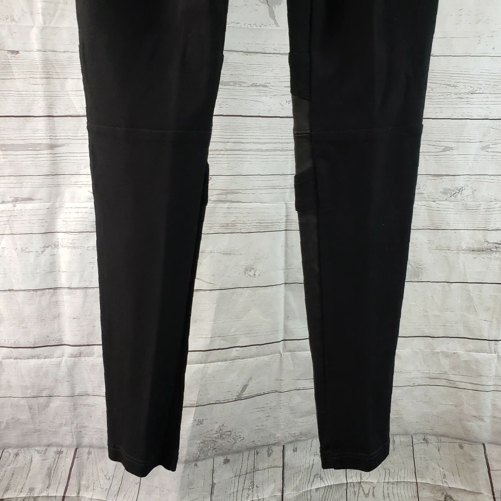 Vintage Catherine Malandrino Womens Pants Sz 8 Black Lamb Leather Ponte Mid Rise Skinny Trousers Mens Womens Size 30" / US 8 / IT 44 - 6 Thumbnail