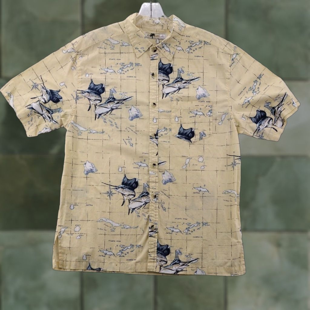 Vintage Joe Marlin Shirt Men's XL Button-Down Yellow Floral Print Hawaiian Casual Short Sleeve Men’s XL Yellow Floral Print Size US XL / EU 56 / 4 - 1 Thumbnail
