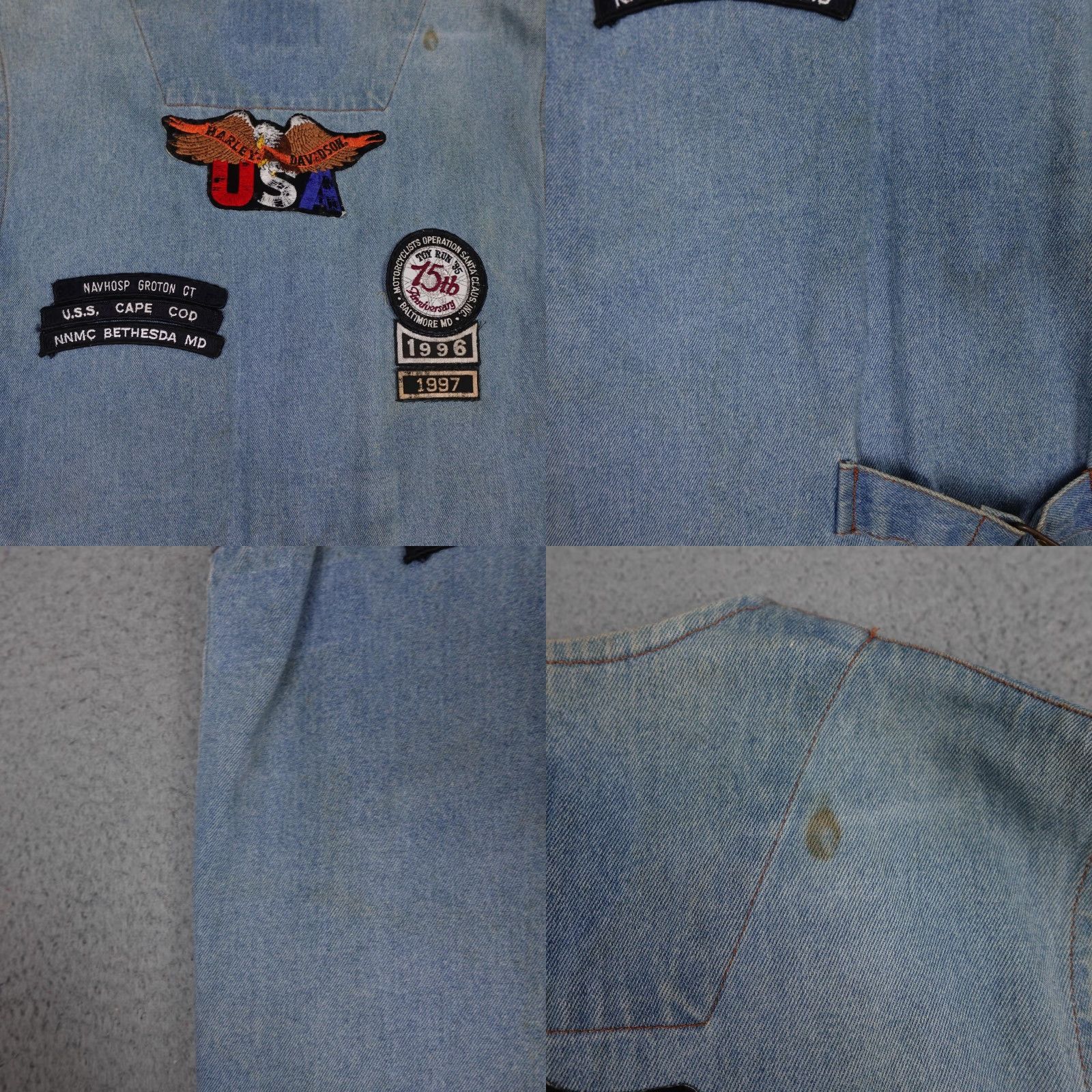 Propper VINTAGE Denim Vest Mens M Blue Biker Pins Patches Club 90s Motorcycle Denim Vest Mens Blue Size US M / EU 48-50 / 2 - 9 Thumbnail
