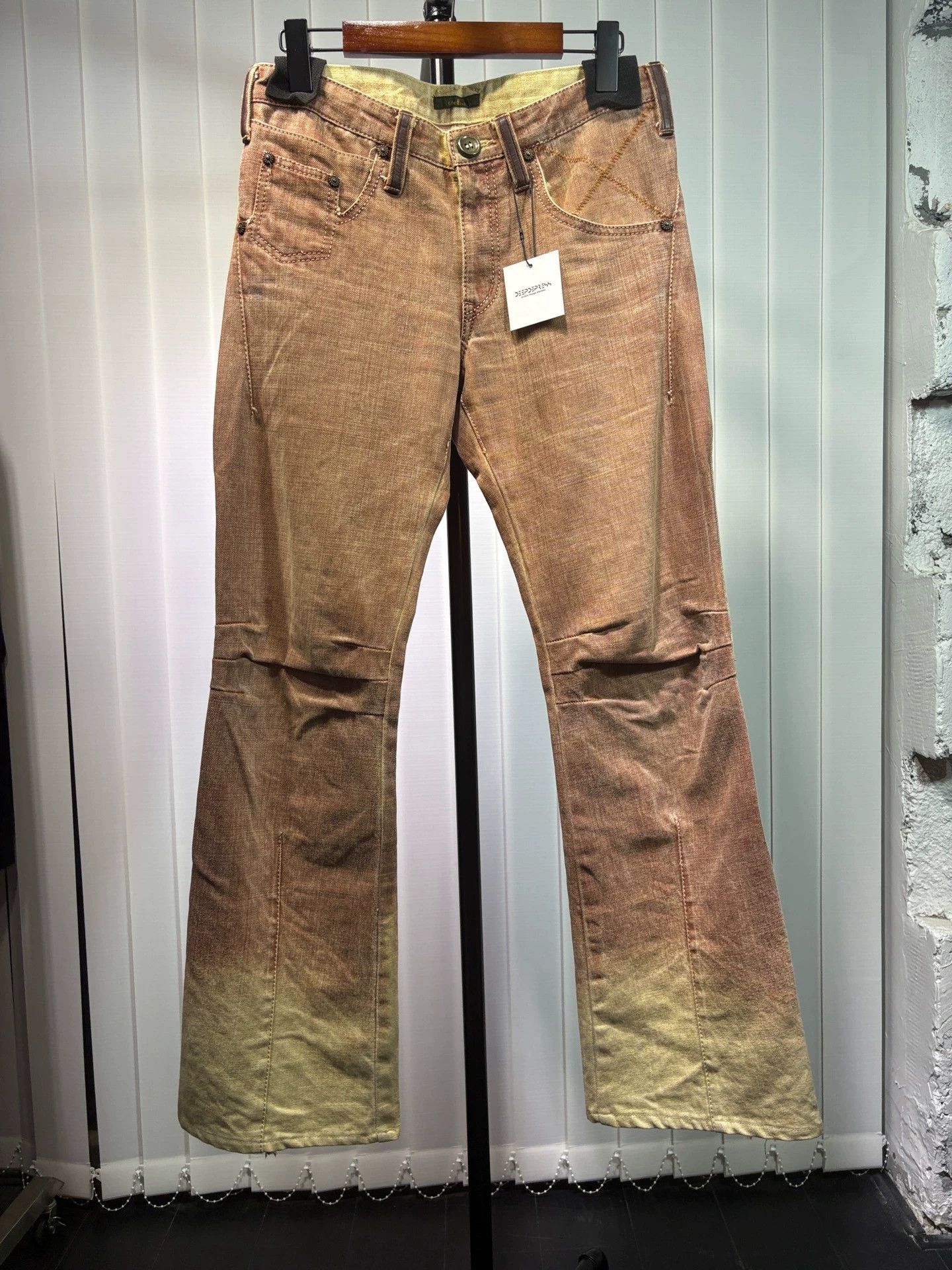 Obelisk Obelisk 00s Y2K Visual Gradient Tie-Dye Wide Leg Jeans 30 Size US 30 / EU 46 - 1 Thumbnail