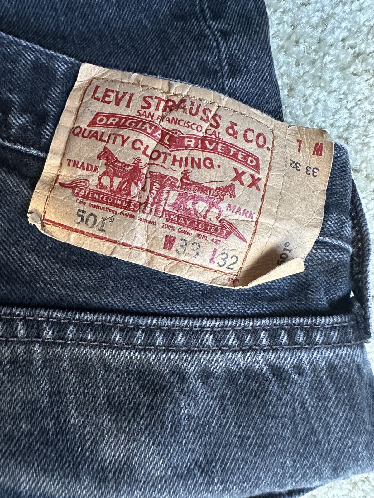 Levi's Levis 501 Black Faded Size US 33 - 4 Thumbnail