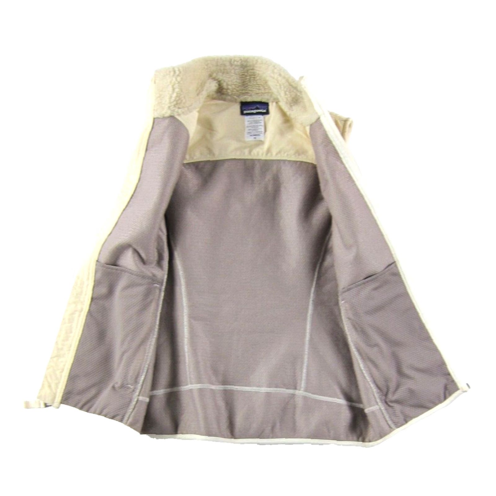 Patagonia VINTAGE Patagonia Vest Women Medium Ivory Fleece Zip Sherpa Warm Cozy 80s 90s Bohemian Hippie Retro Pockets All Seasons Zip Mens Womens Girls Size M / US 6-8 / IT 42-44 - 5 Thumbnail