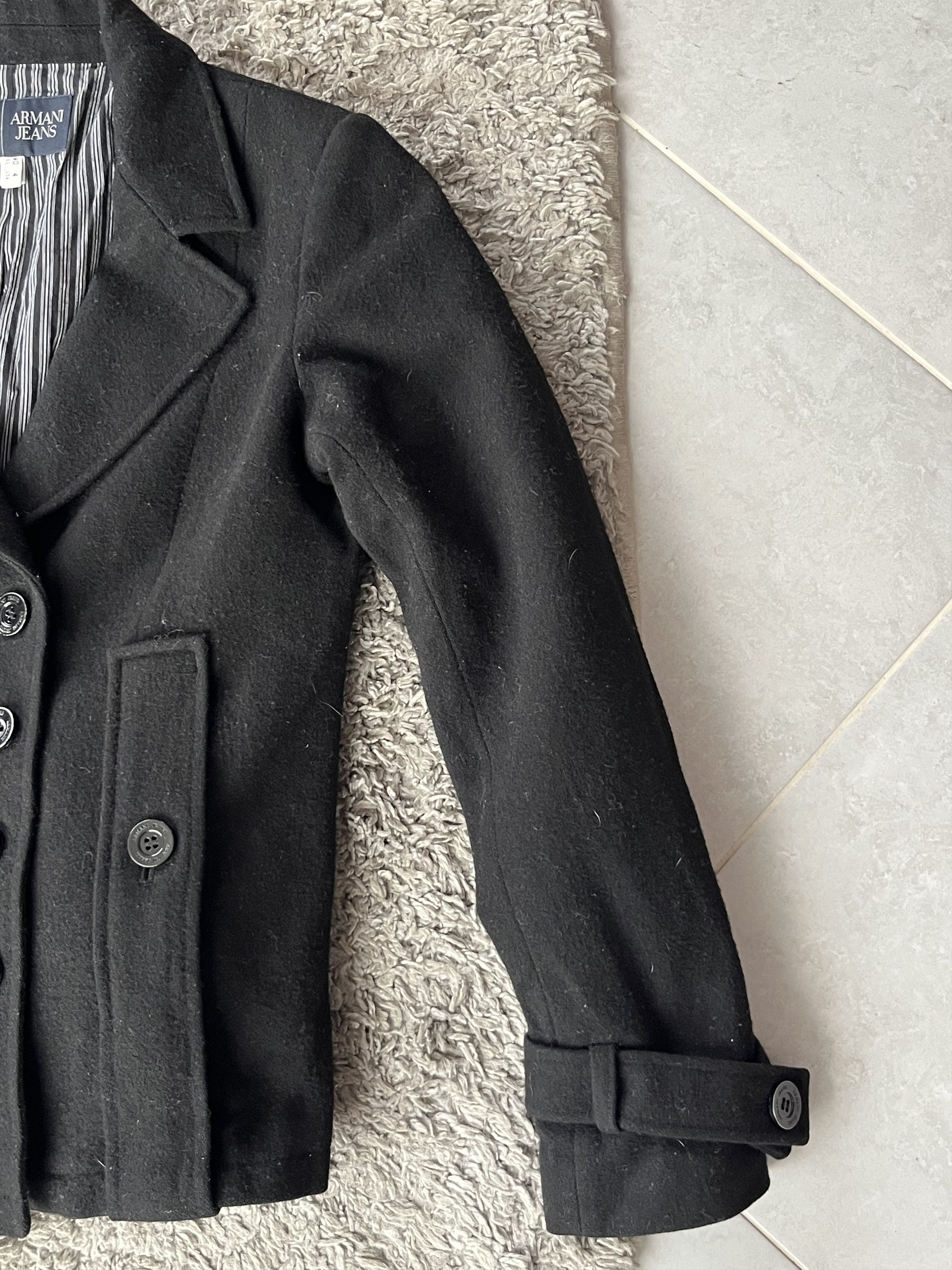 Giorgio Armani Vintage Mini Coat Armani Jeans 100% Wool Luxury Size S / US 4 / IT 40 - 4 Thumbnail