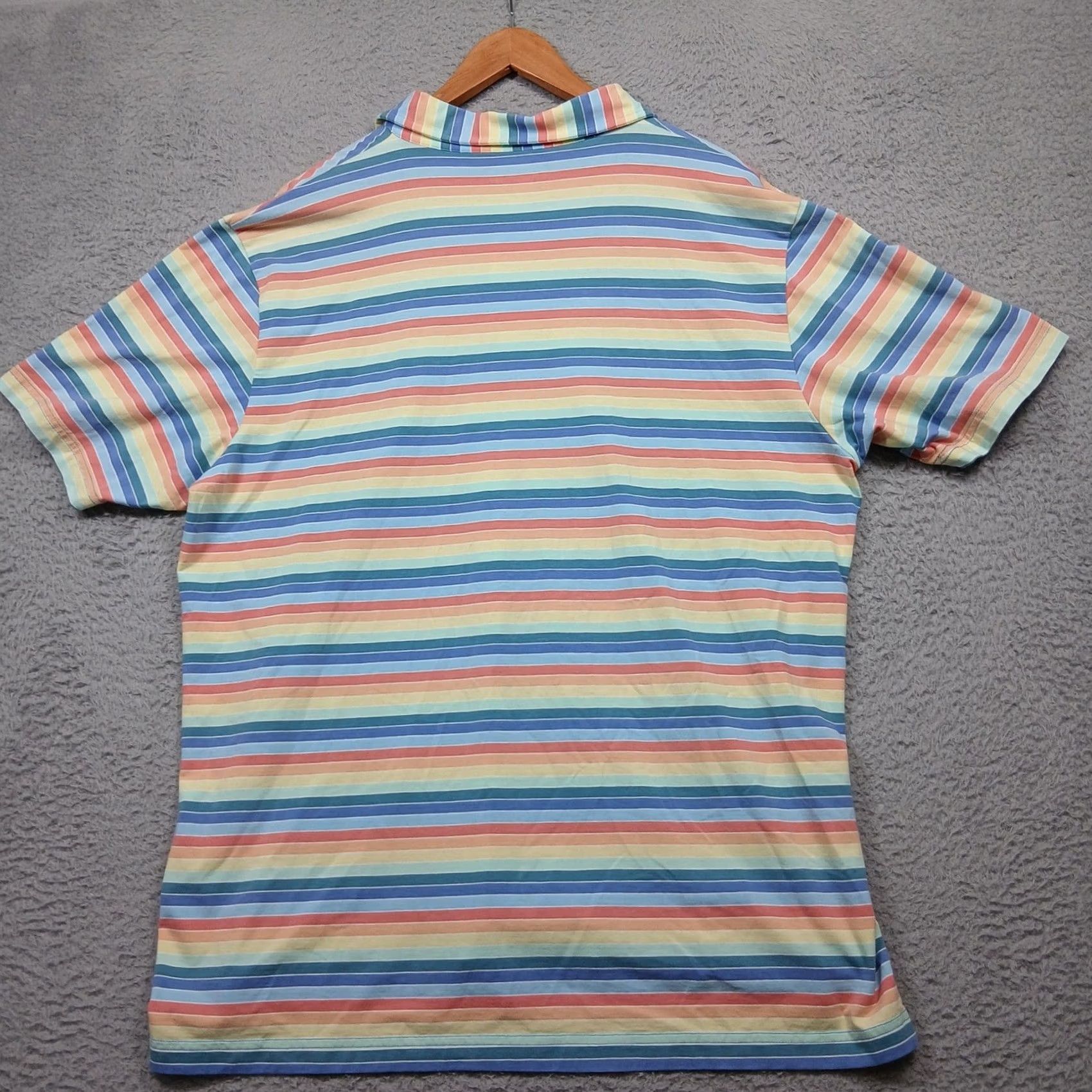 Peter Millar Peter Millar Polo Shirt Men's XL Multicolor Stripe Cotton Spandex Golf Short Sleeve Crown Sport Size US XL / EU 56 / 4 - 3 Thumbnail