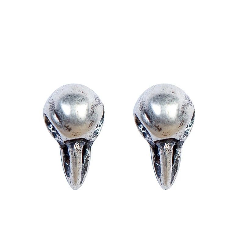 Jewelry Skull Raven Stud Earrings 925 Sterling Silver Ear Gift Size ONE SIZE - 6 Thumbnail