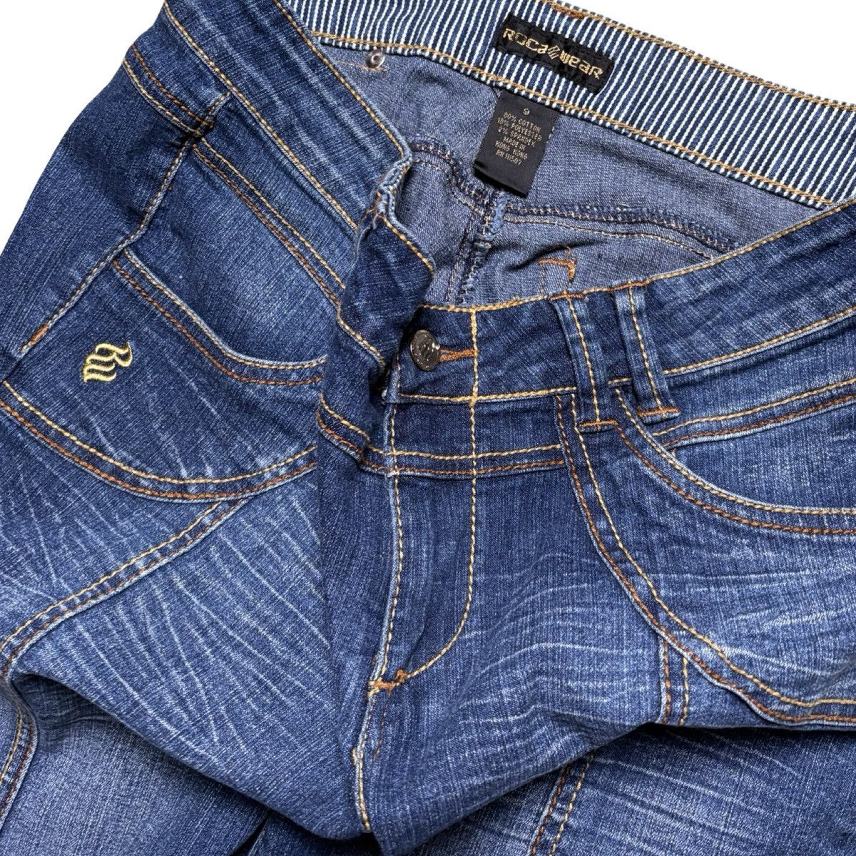 Rocawear Rocawear Jeans Womens 9 Blue Classic Embroidered Y2K 32 X 34 Size 32" / US 10 / IT 46 - 4 Thumbnail