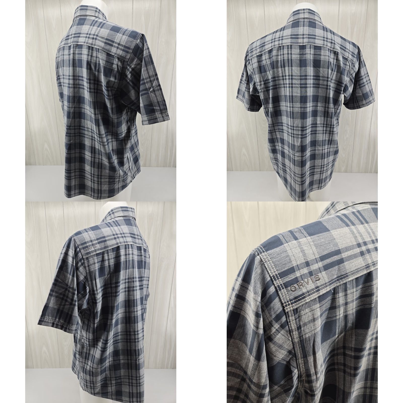 Orvis Orvis Active Fit Button Up Short Sleeve Shirt Blue Plaid Large Polyester Men’s Pepperdine? Size US L / EU 52-54 / 3 - 8 Thumbnail