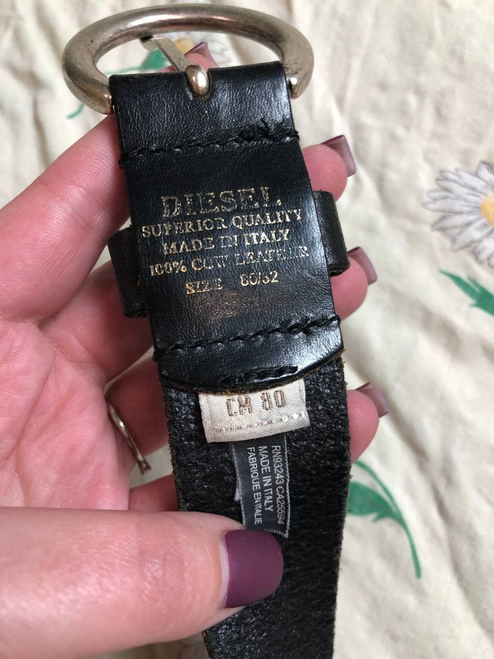 Diesel Diesel Men’s Black Leather Belt Designer Metal Buckle Size ONE SIZE - 5 Thumbnail