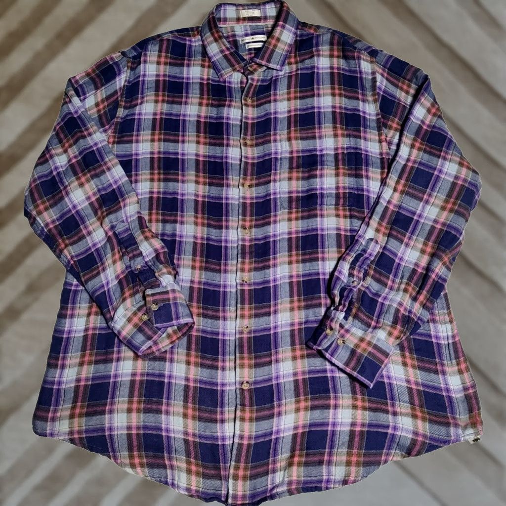 Peter Millar PETER MILLAR MOUNTAIN SIDE COLLECTION Men XL Purple Plaid Cotton Soft Flannel Shirt Size US XL / EU 56 / 4 - 1 Thumbnail