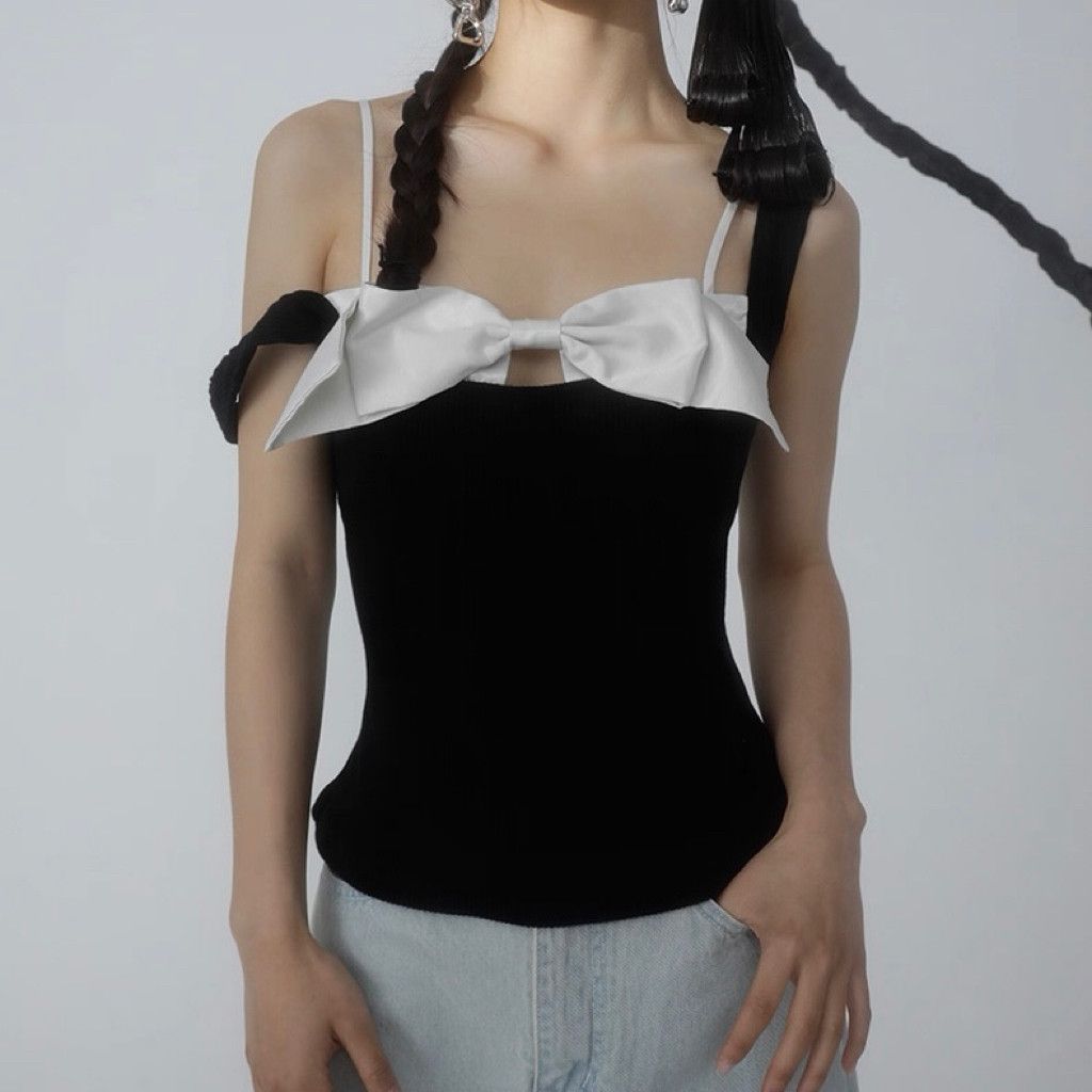 Zara 100% Cotton Satin Bow Tie Tank Top Size S / US 4 / IT 40 - 2 Thumbnail