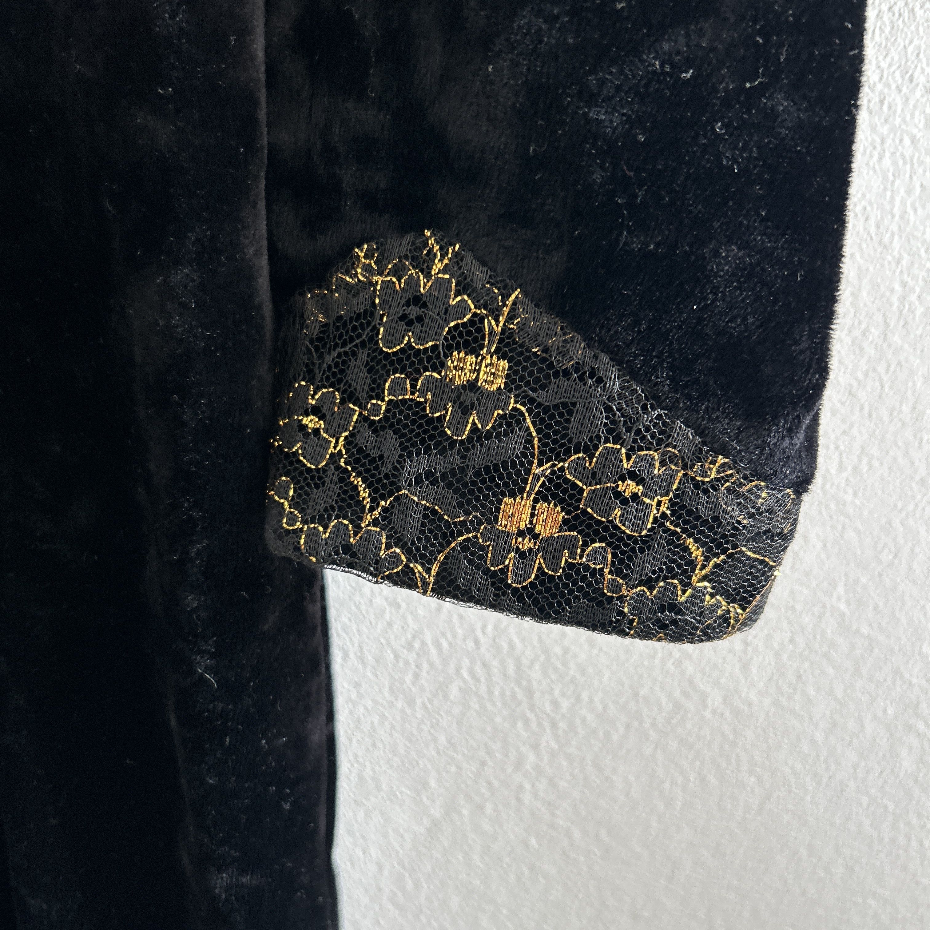 Vintage Vintage 90s Black Velvet Dress Size L / US 10 / IT 46 - 12 Thumbnail
