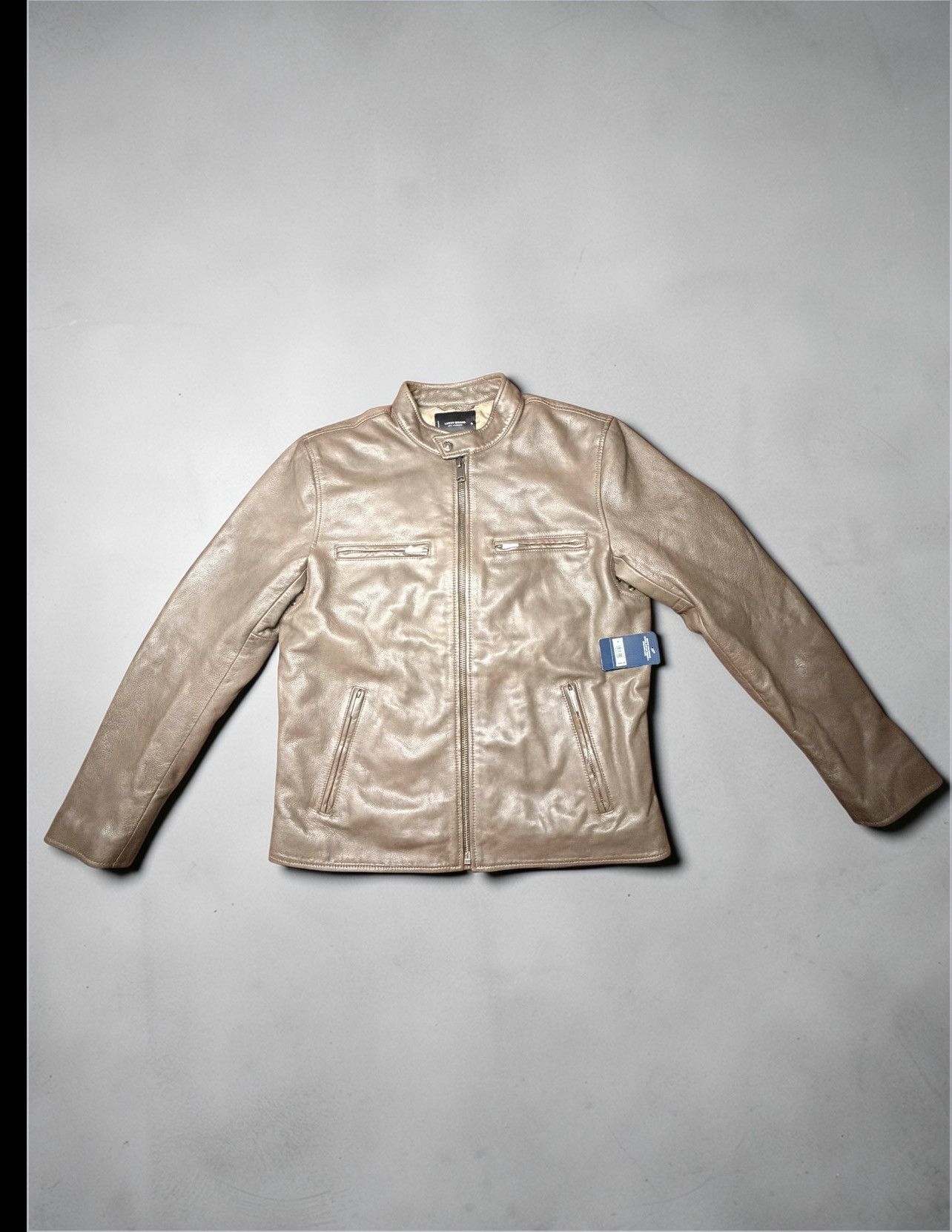 Bonneville Washed Leather Jacket Men’s Medium Brown Moto