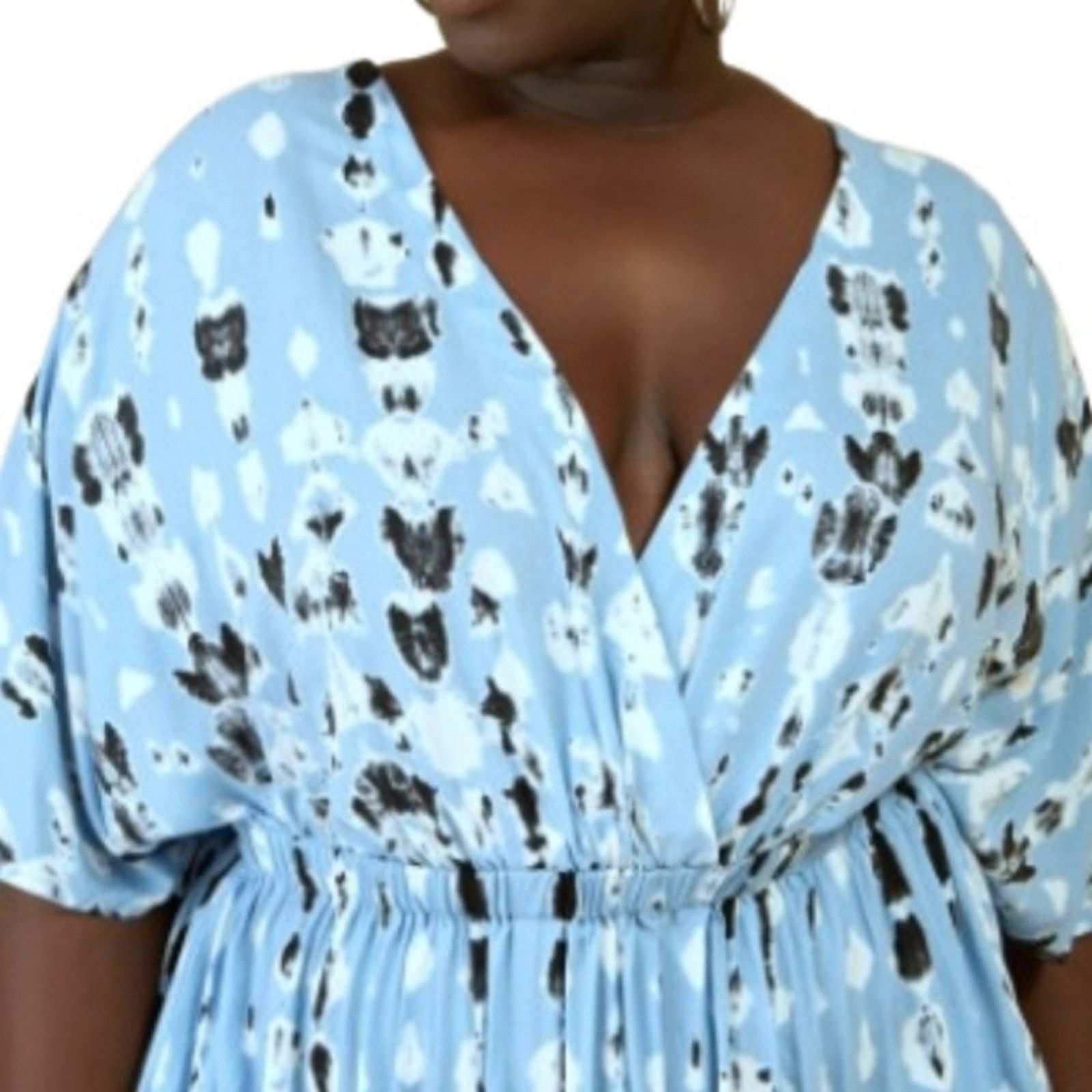 Other SKY BLUE ☆ ABSTRACT PRINT ☆ MIDI DRESS ☆ 5x ☆ NWT Size 4XL / US 24-26 - 3 Thumbnail