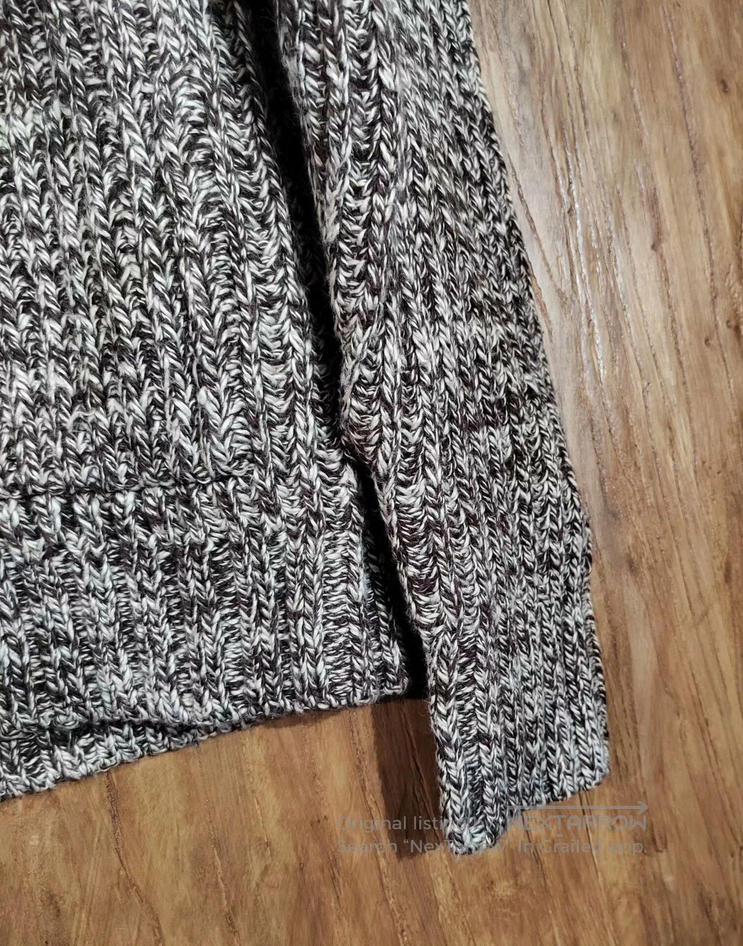 RRL Brown Knit Cardigan with Wood Button