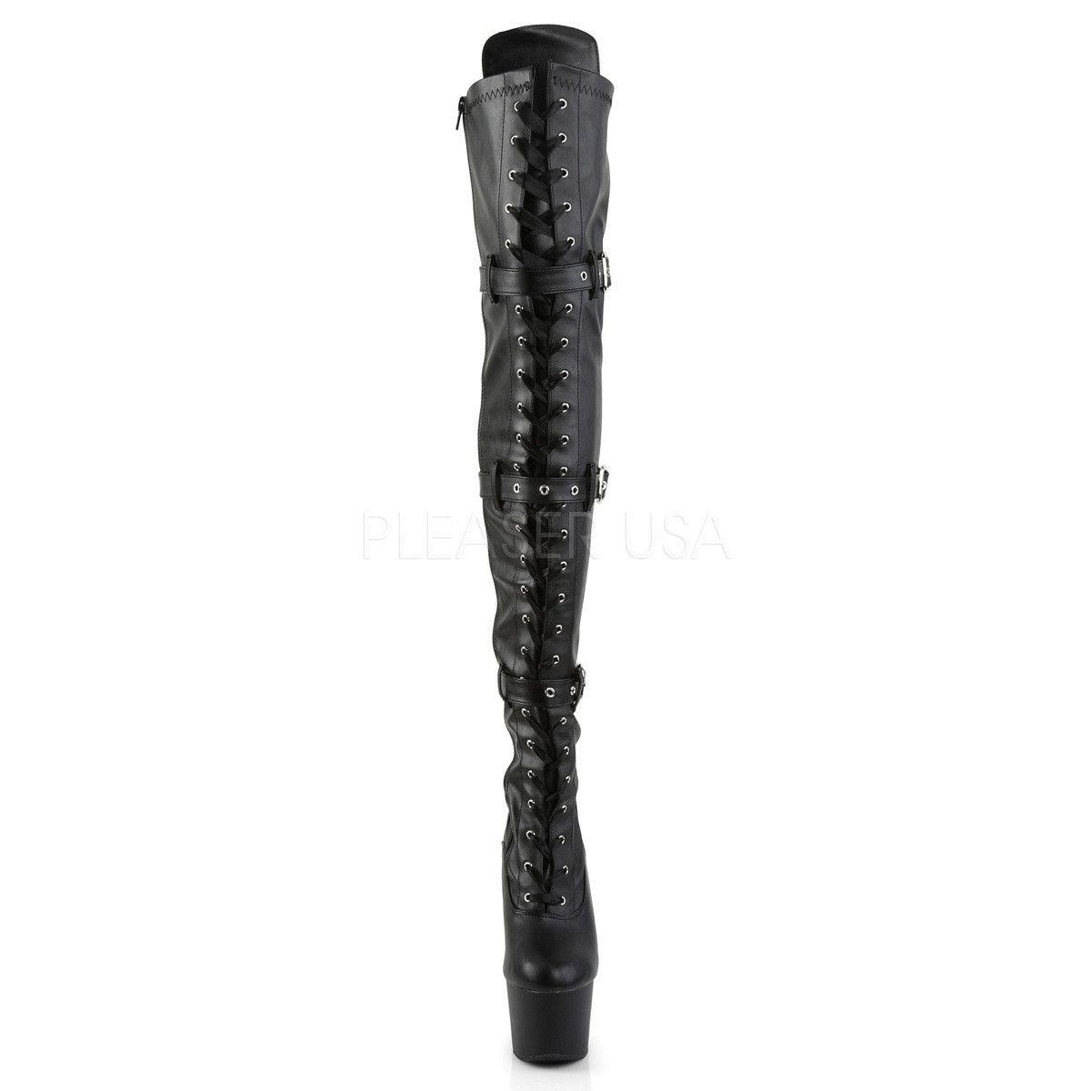 Other Adore 3028 Triple Buckle Thigh High Platform Torment Boot Bl Size US 6 / IT 36 - 3 Thumbnail
