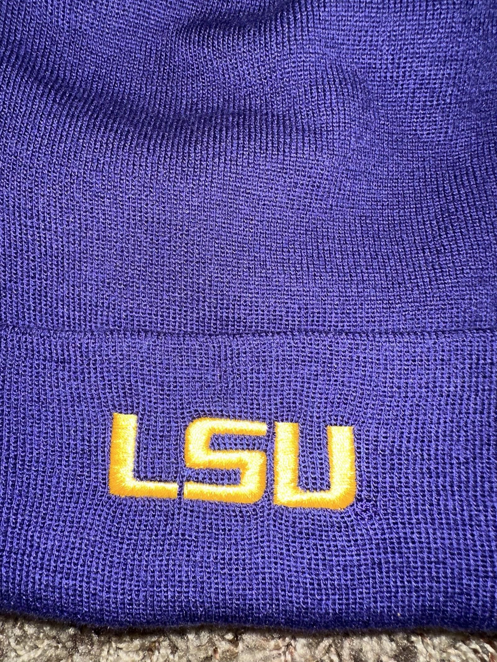 Nike LSU Tigers Nike Classic Purple Cuffed Knit Sample Size ONE SIZE - 2 Thumbnail