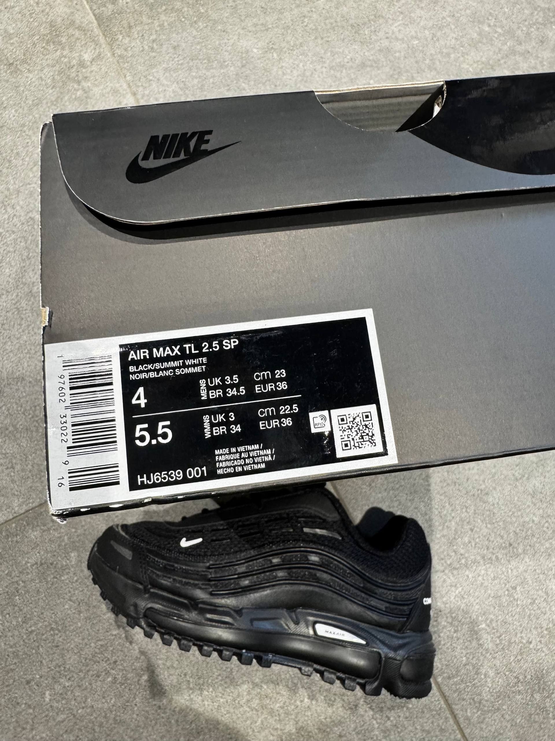 Comme des Garcons × Nike Nike x Comme des Garcons AIR MAX TL 2.5 SP PLUS BLACK Size US 5.5 / IT 35.5 - 8 Thumbnail