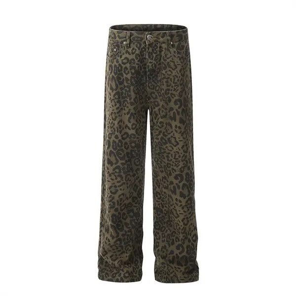 VIBE Loose casual punk washed workwear leopard print jeans y2k Size US 32 / EU 48 - 1 Thumbnail