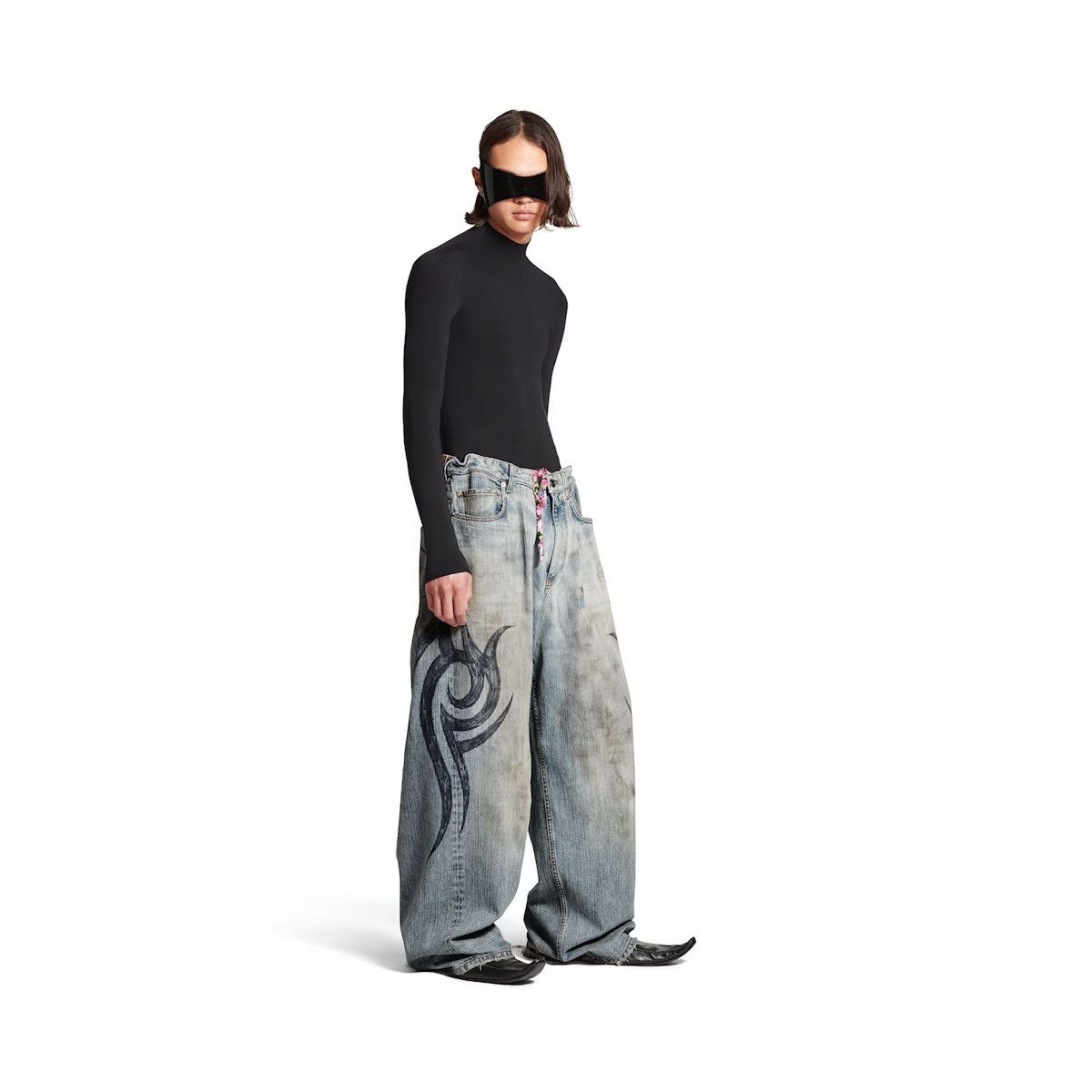 Balenciaga Balenciaga MEN'S Y2K STRETCHED KNEE BAGGY PANTS Size US 30 / EU 46 - 7 Thumbnail