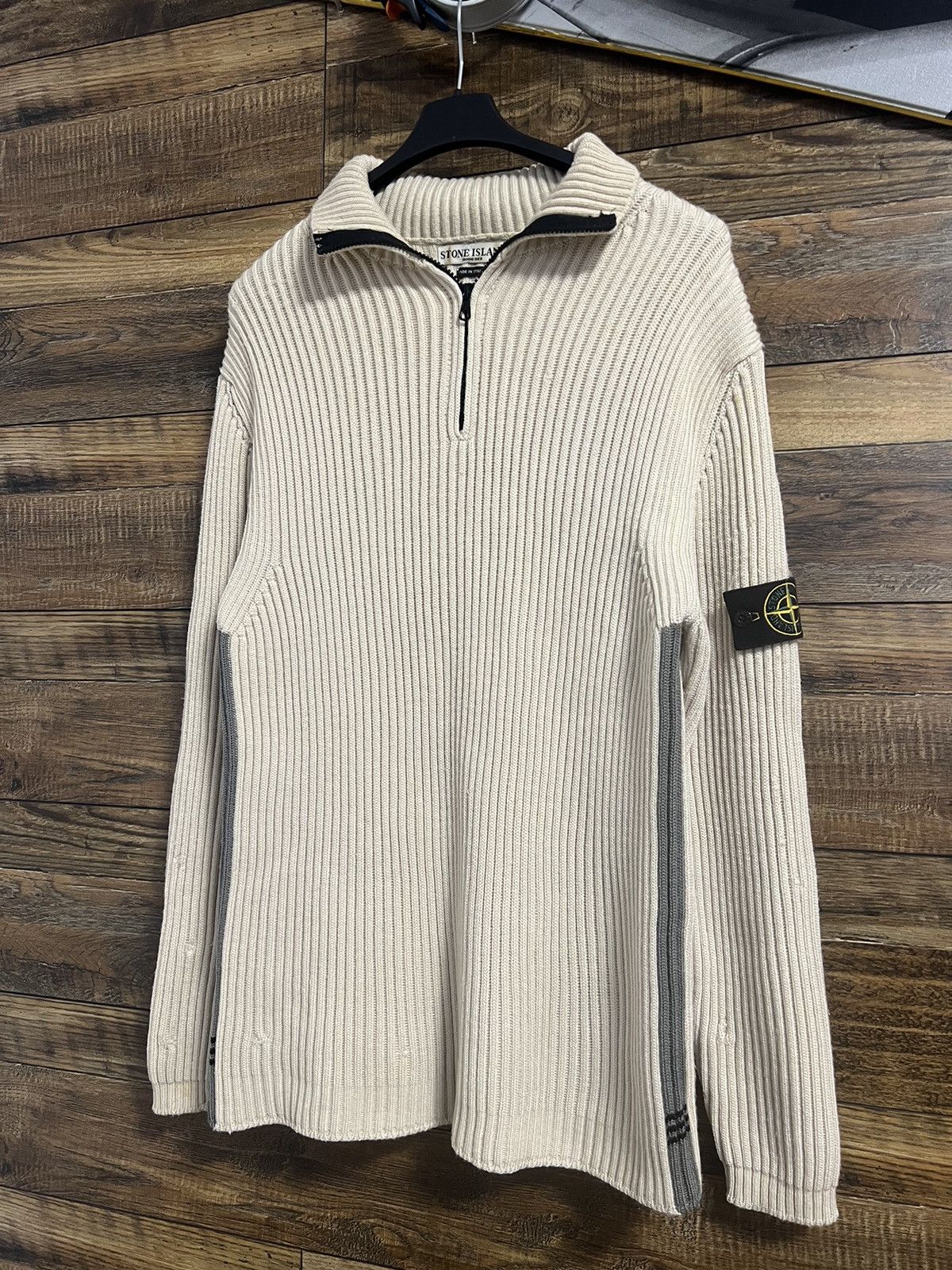 Stone Island STONE ISLAND Sweater Half Zip Wool Heavy Knit Vintage AW 03 Size US XL / EU 56 / 4 - 2 Thumbnail